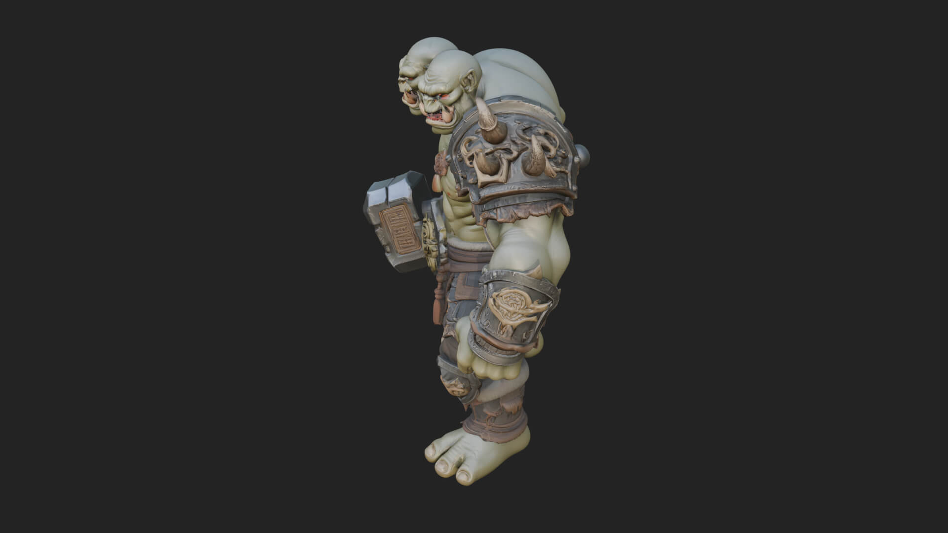 Orc Warrior Statue Design 4 3D Print Model 3D Model
