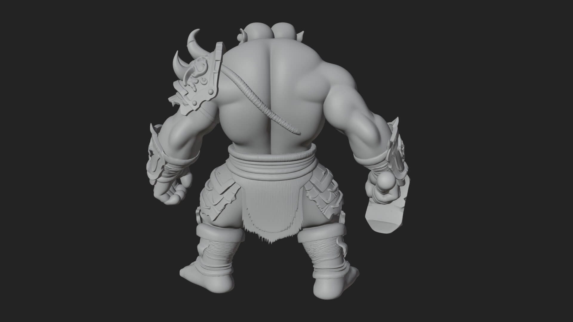 Orc Warrior Statue Design 4 3D Print Model 3D Model