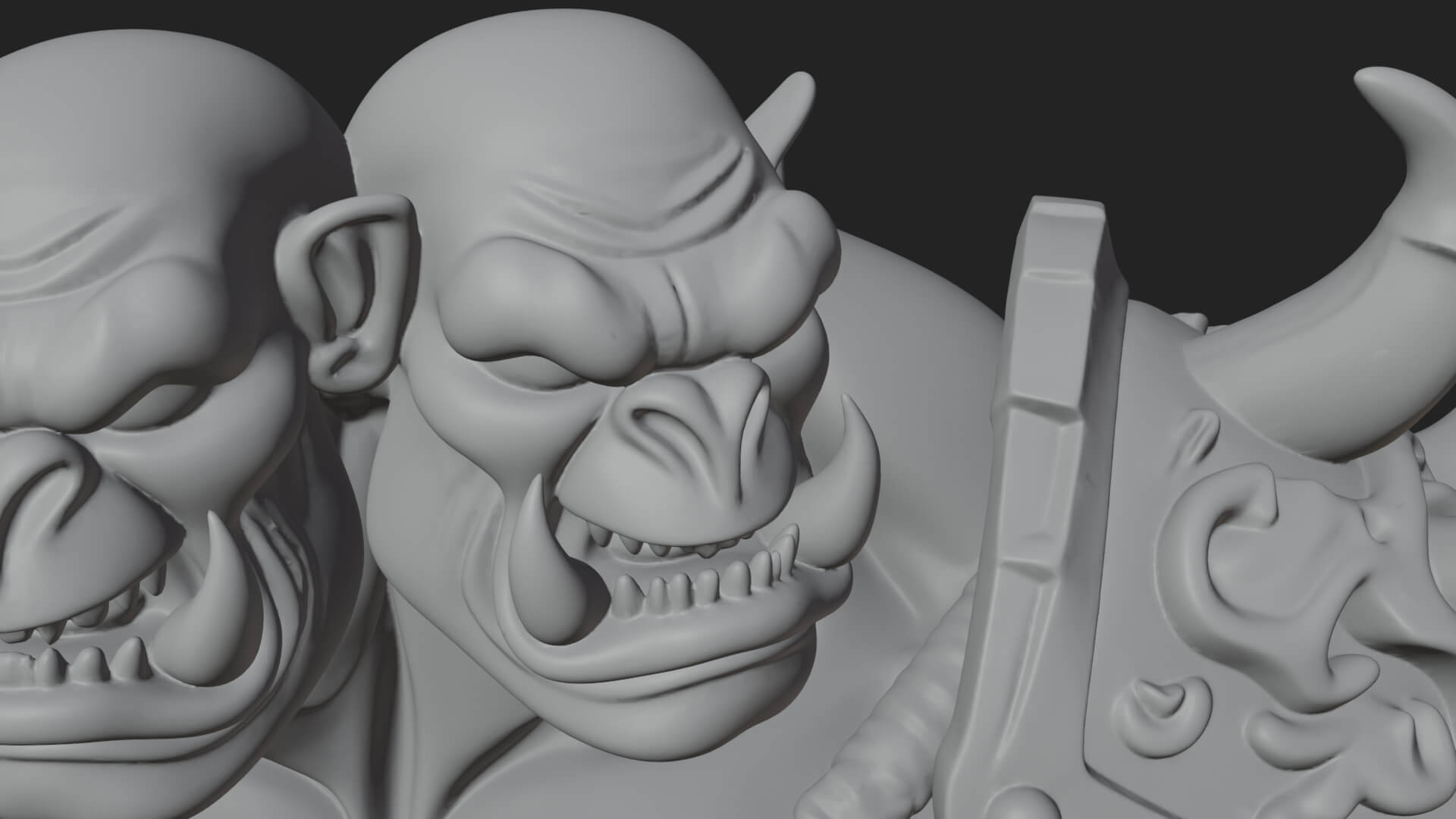 Orc Warrior Statue Design 4 3D Print Model 3D Model