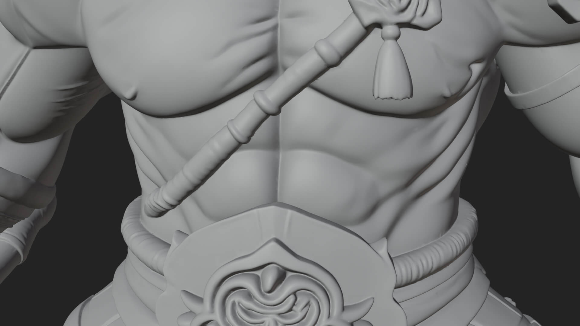 Orc Warrior Statue Design 4 3D Print Model 3D Model