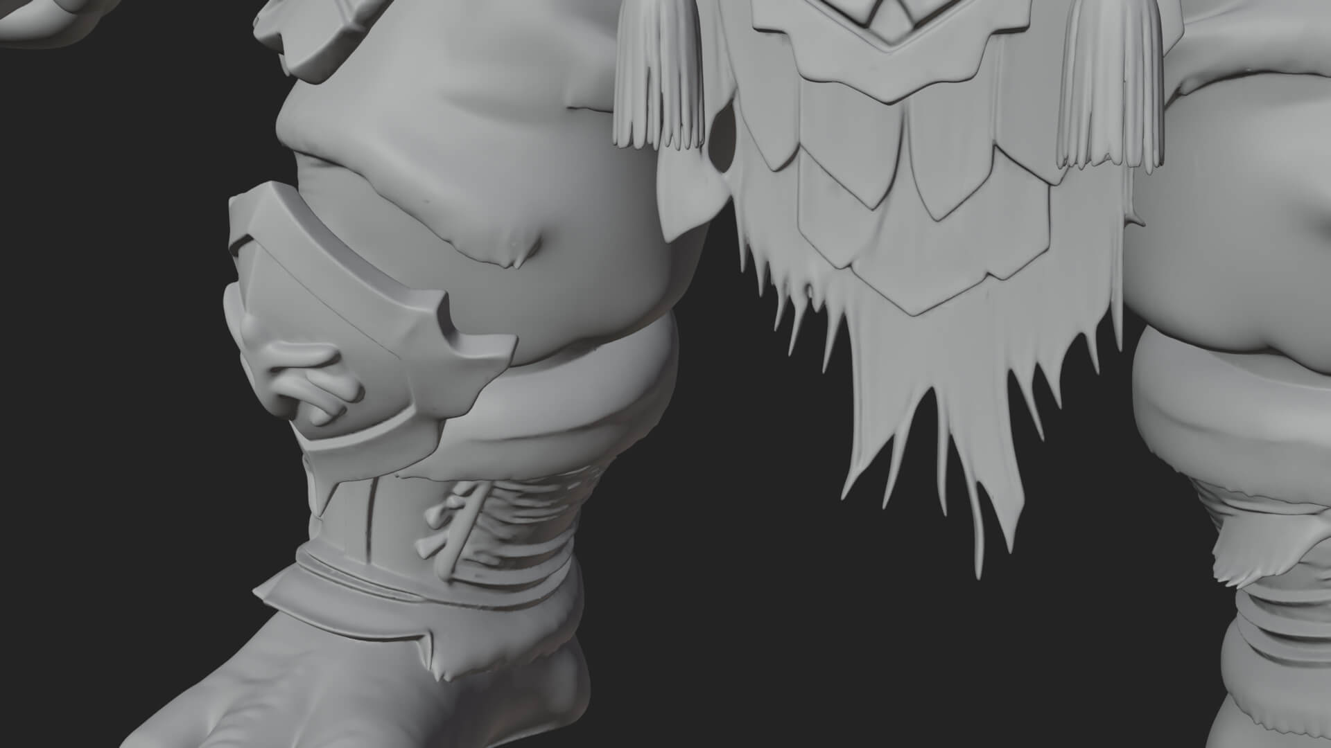 Orc Warrior Statue Design 4 3D Print Model 3D Model
