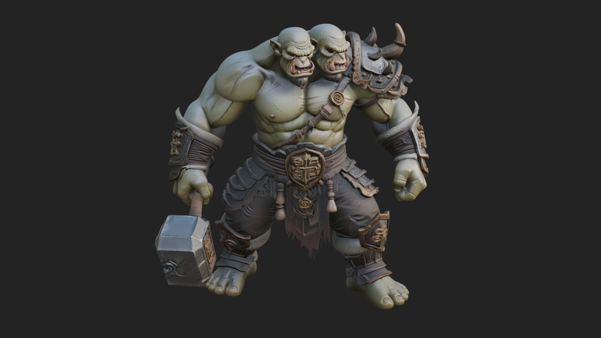 Orc Warrior Statue Design 5 3D Print Model 3D Model