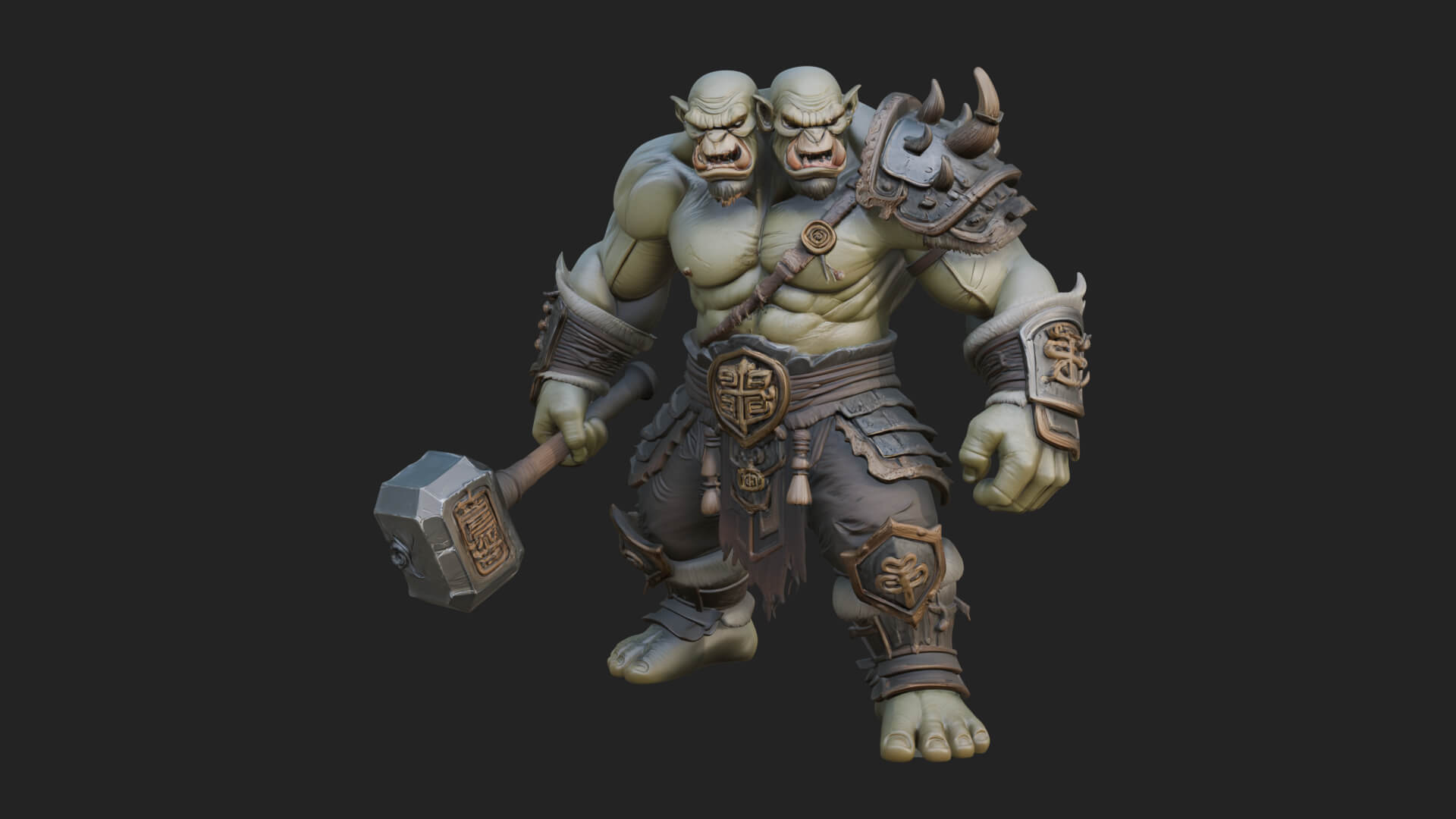 Orc Warrior Statue Design 5 3D Print Model 3D Model