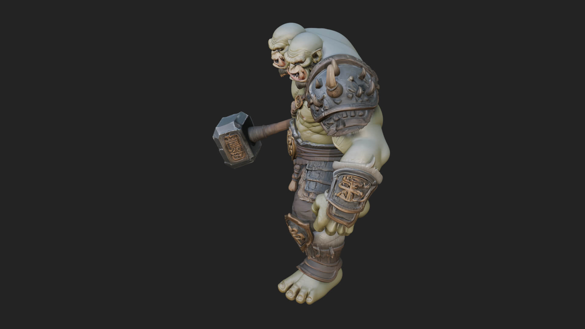 Orc Warrior Statue Design 5 3D Print Model 3D Model