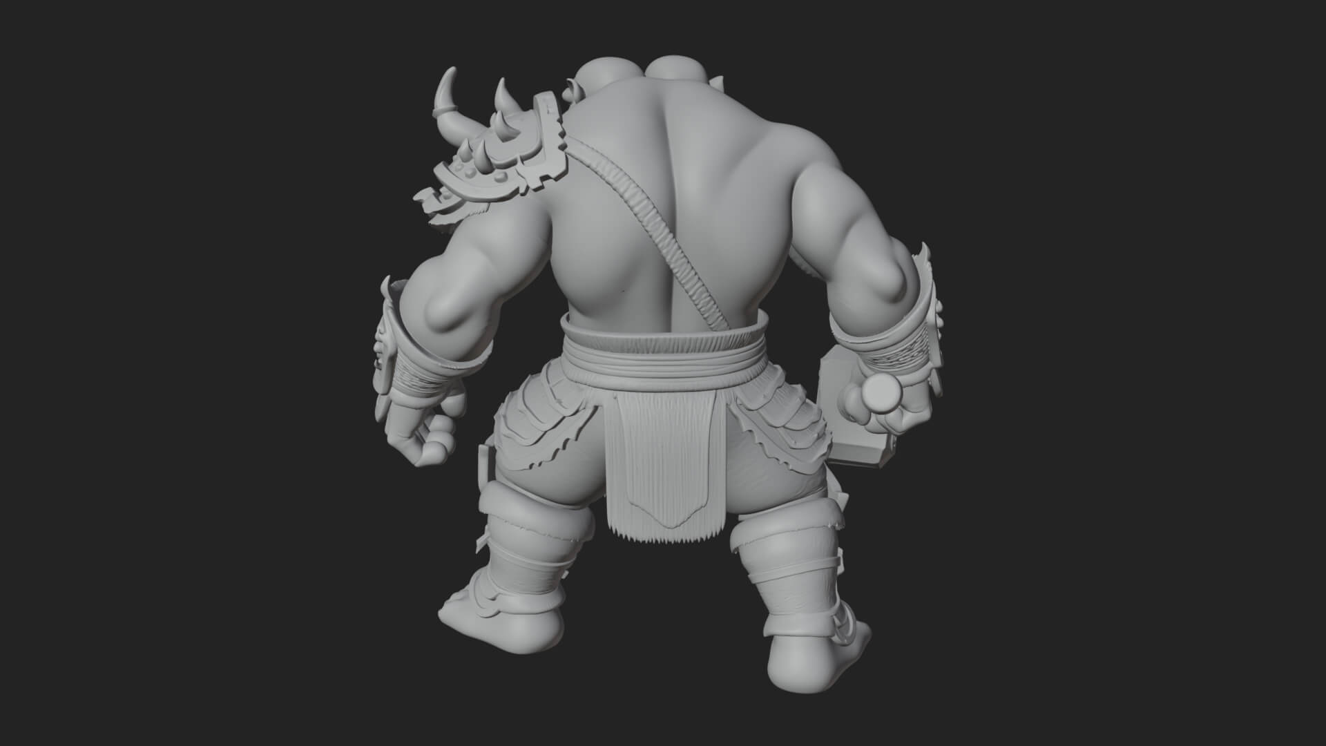 Orc Warrior Statue Design 5 3D Print Model 3D Model