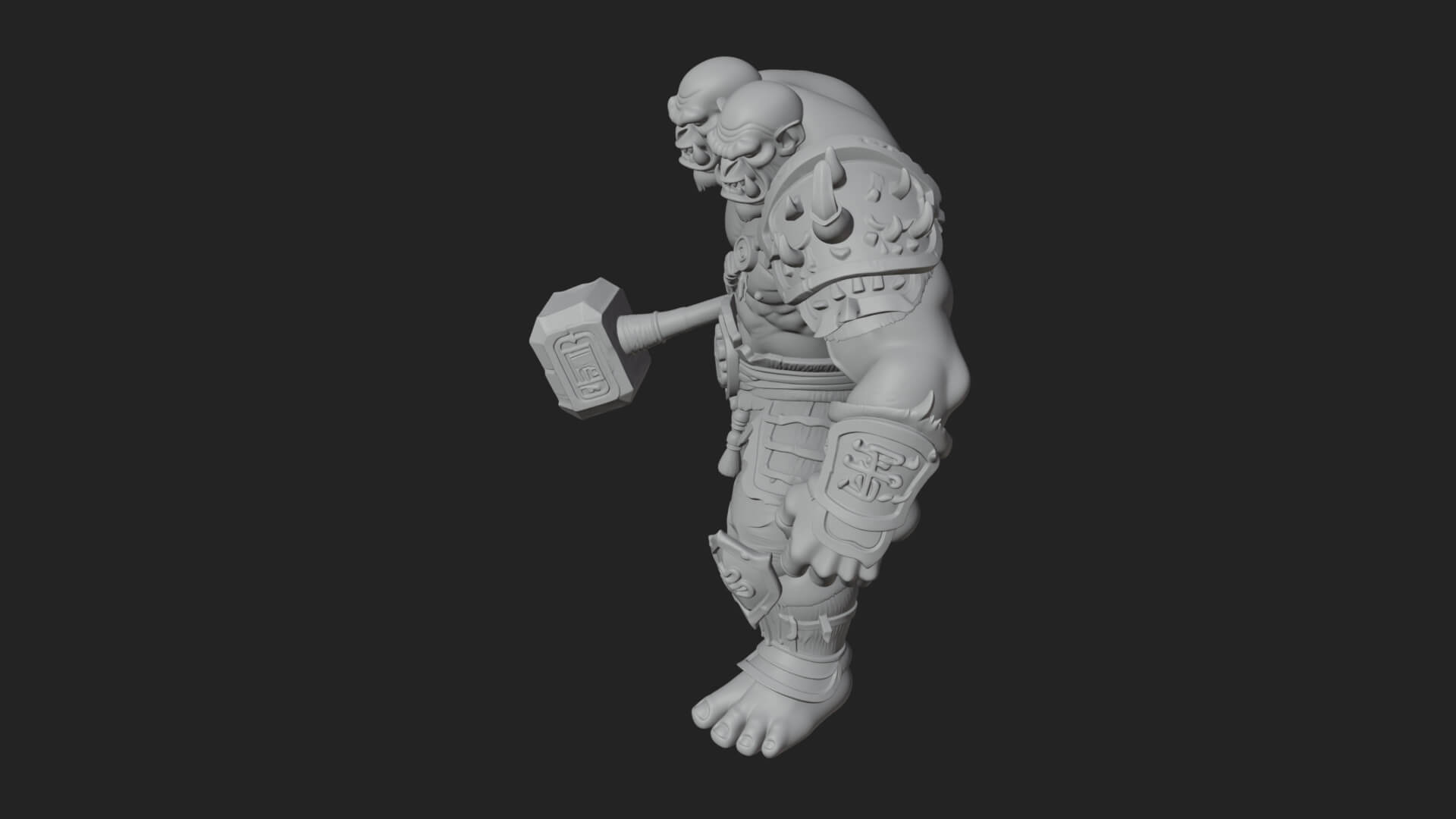 Orc Warrior Statue Design 5 3D Print Model 3D Model