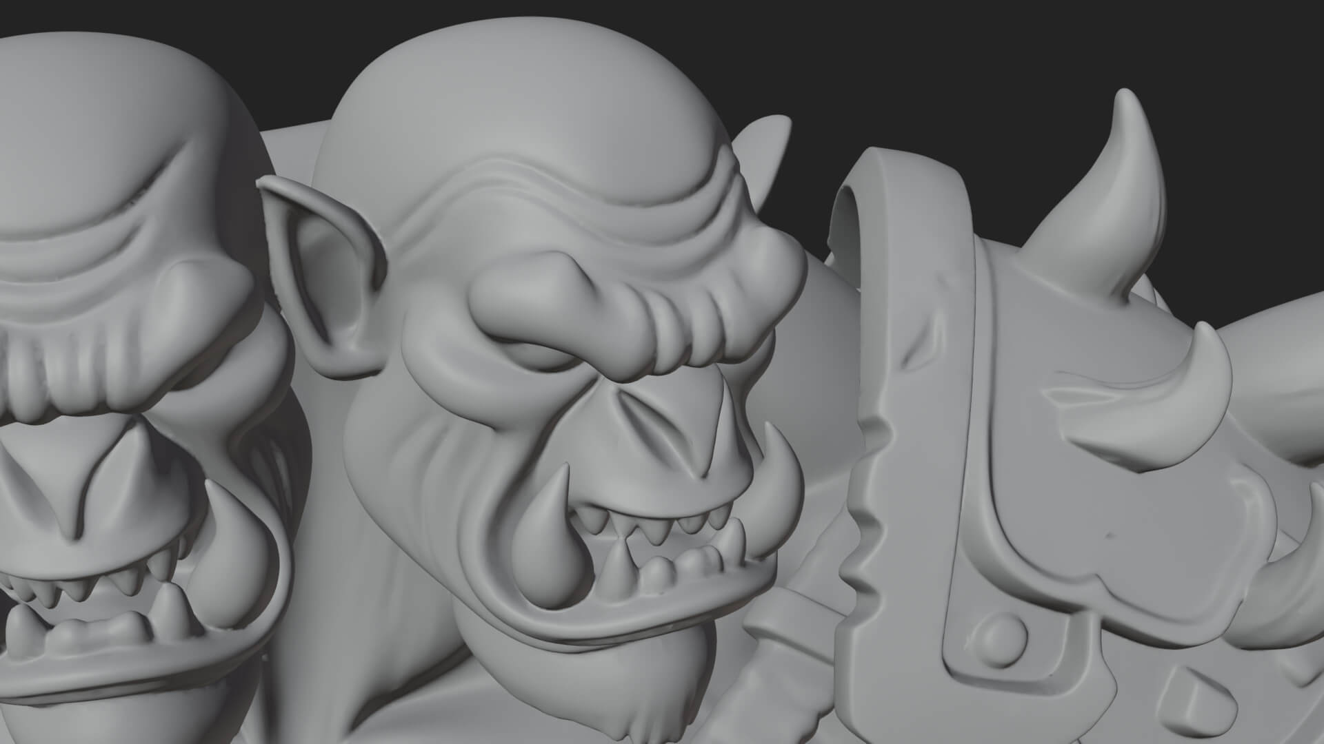 Orc Warrior Statue Design 5 3D Print Model 3D Model