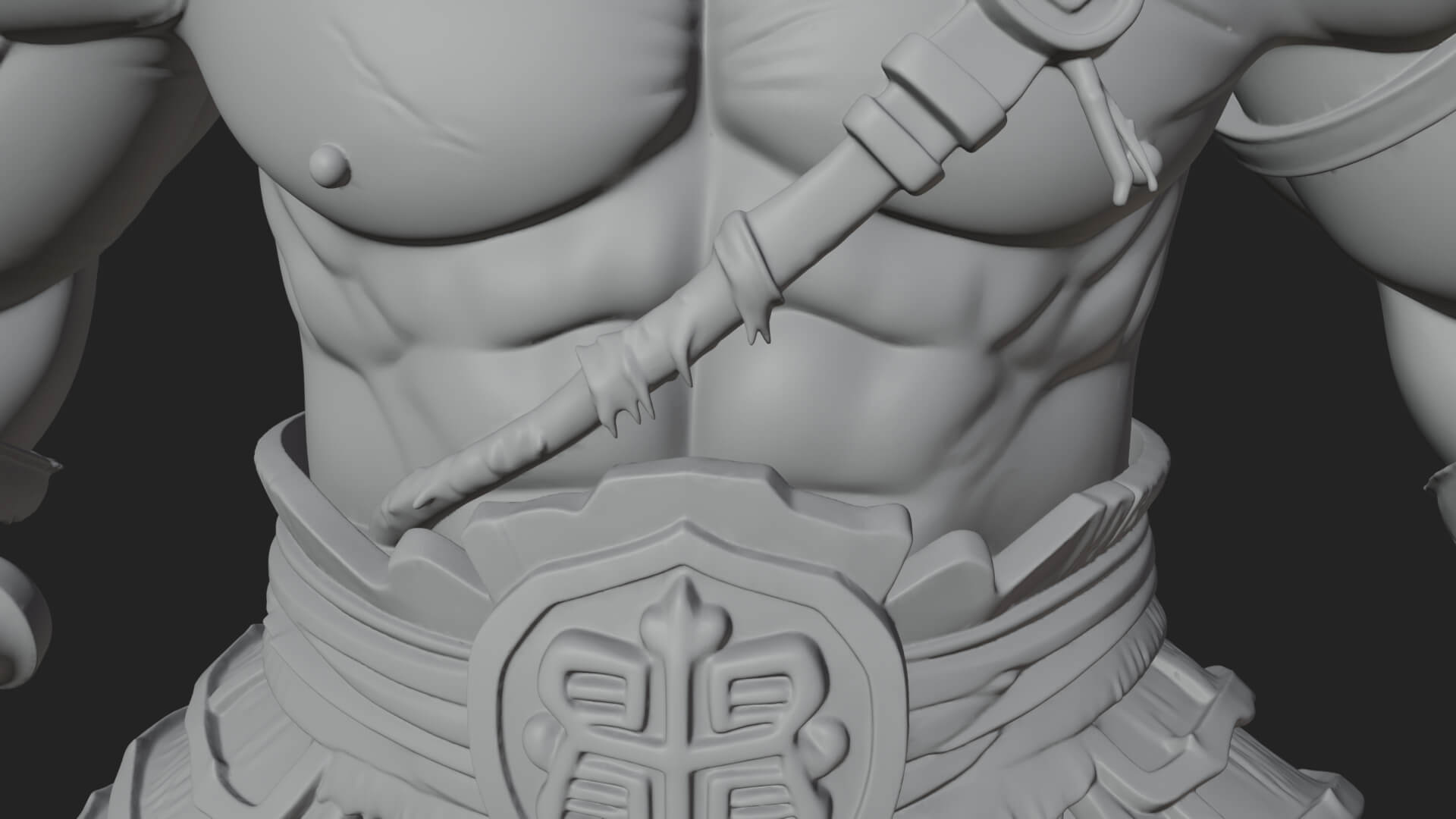Orc Warrior Statue Design 5 3D Print Model 3D Model