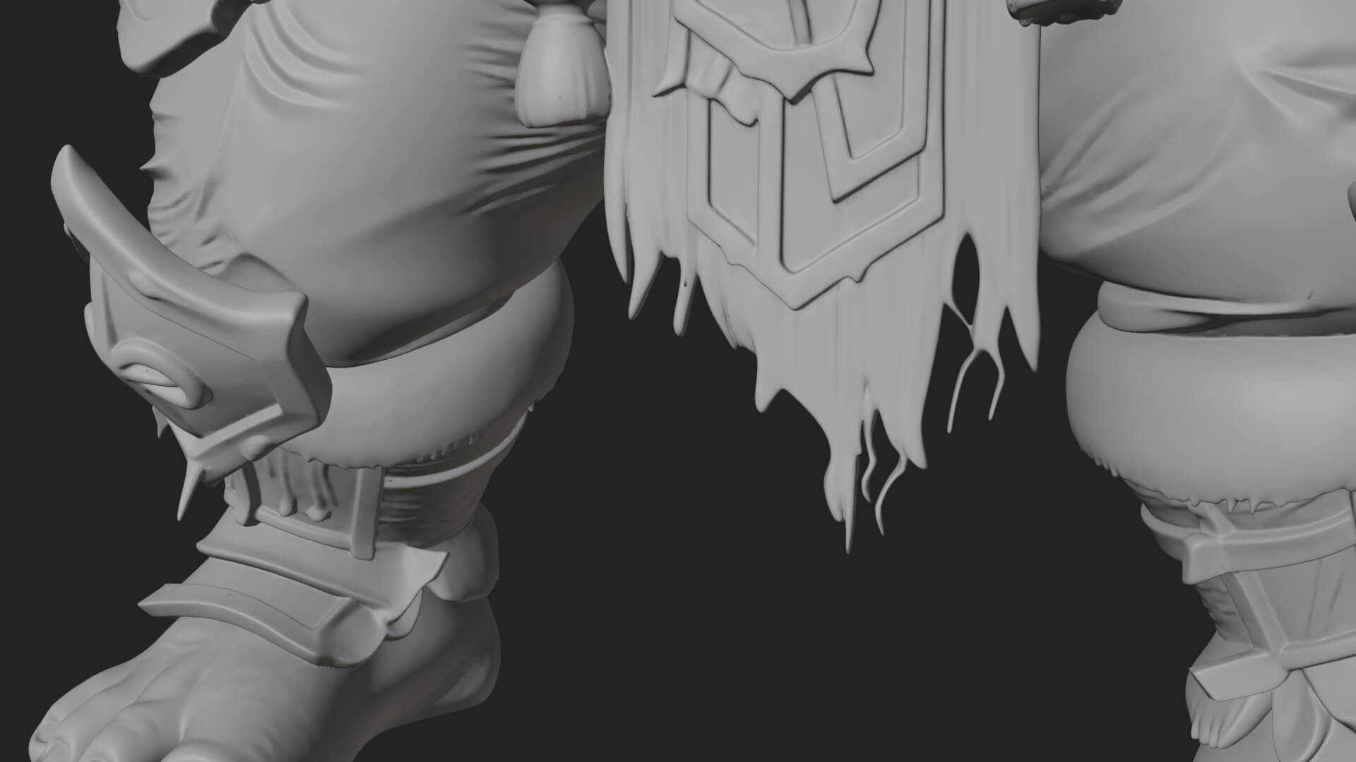 Orc Warrior Statue Design 5 3D Print Model 3D Model
