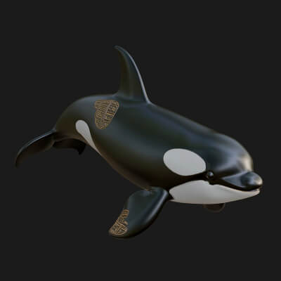 Orca Whale Statue Design 1 3D Print Model
