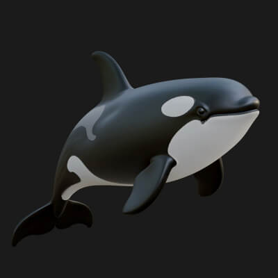 Orca Whale Statue Design 3 3D Print Model