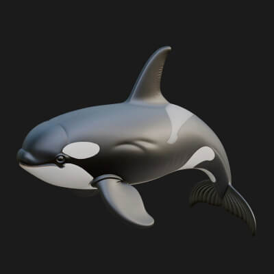 Orca Whale Statue Design 4 3D Print Model