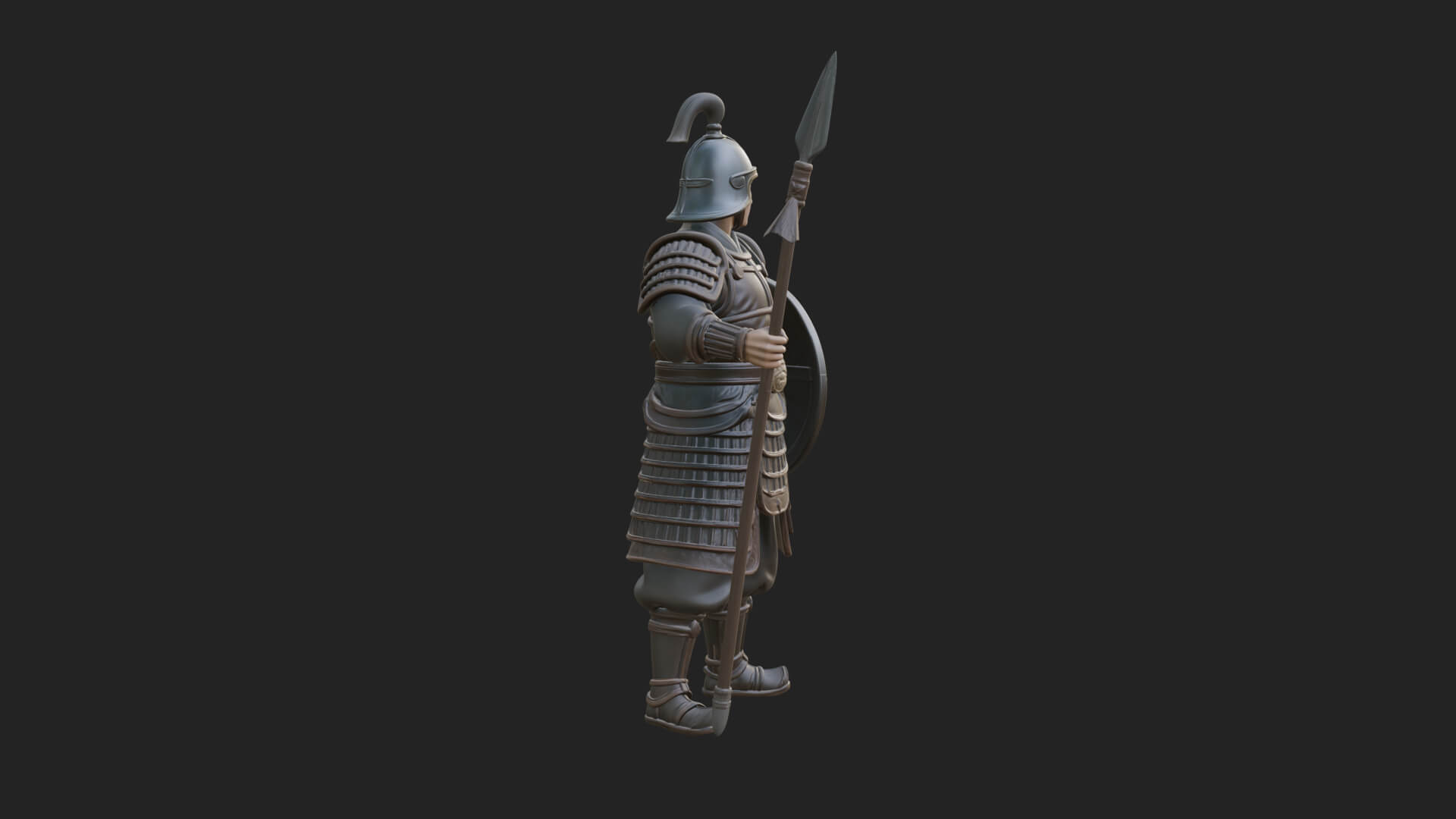 Oriental Armored Guard Statue Design 1 3D Print Model 3D Model