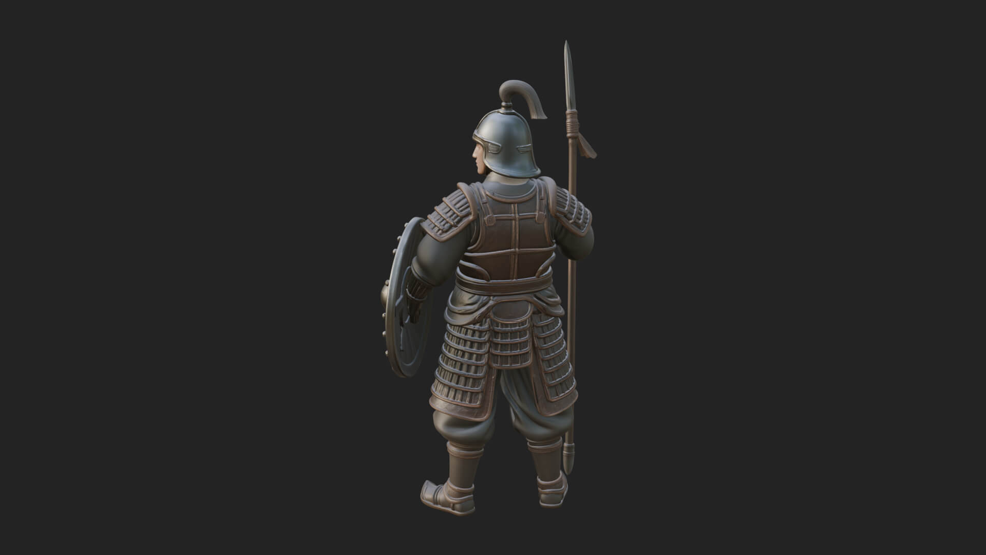 Oriental Armored Guard Statue Design 1 3D Print Model 3D Model