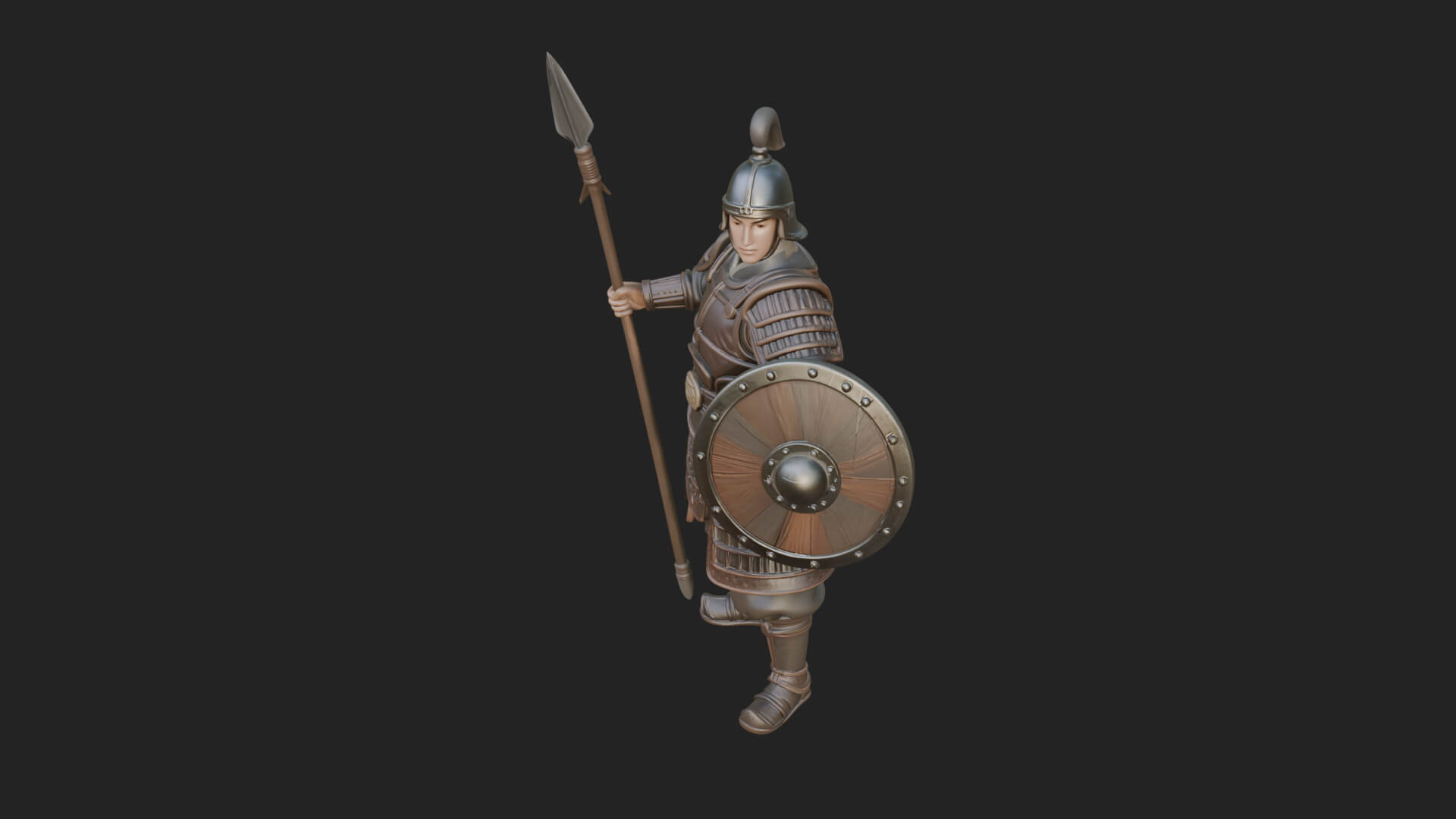 Oriental Armored Guard Statue Design 1 3D Print Model 3D Model