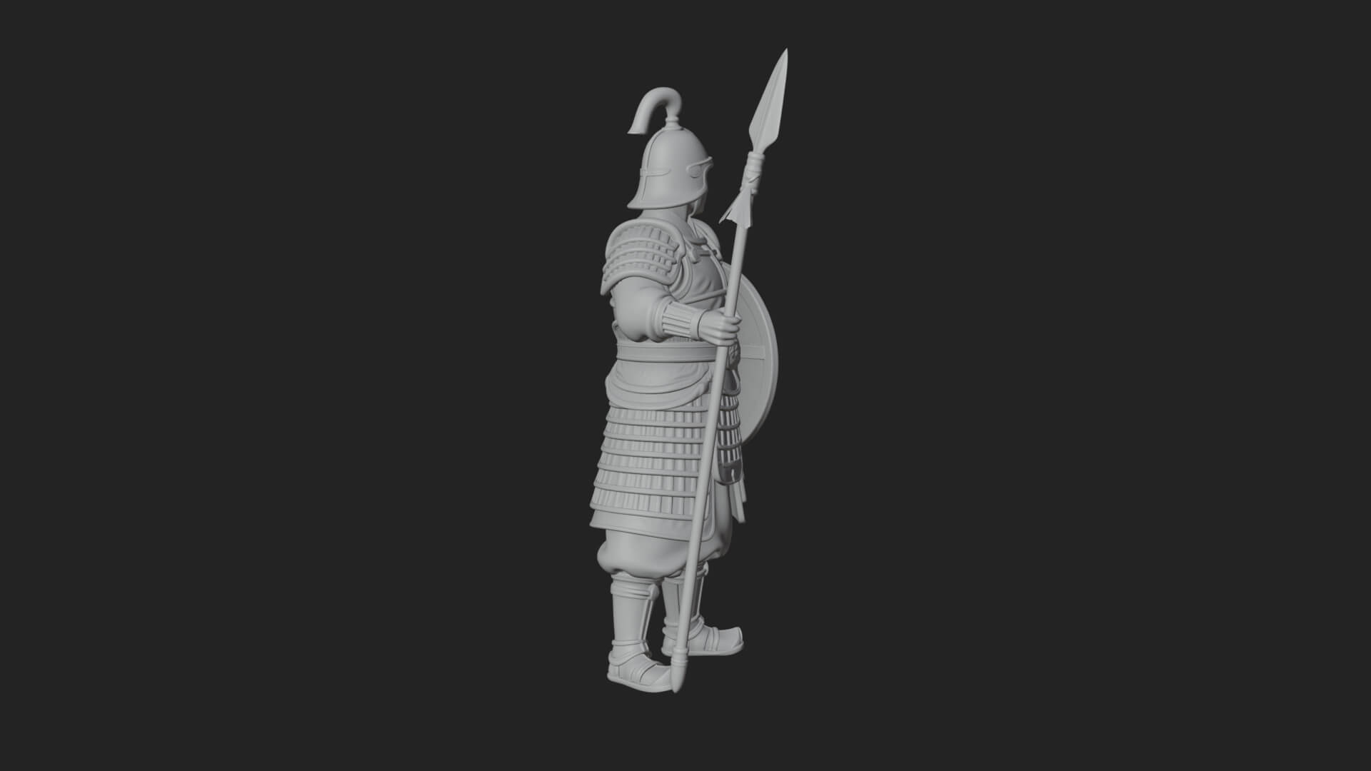 Oriental Armored Guard Statue Design 1 3D Print Model 3D Model