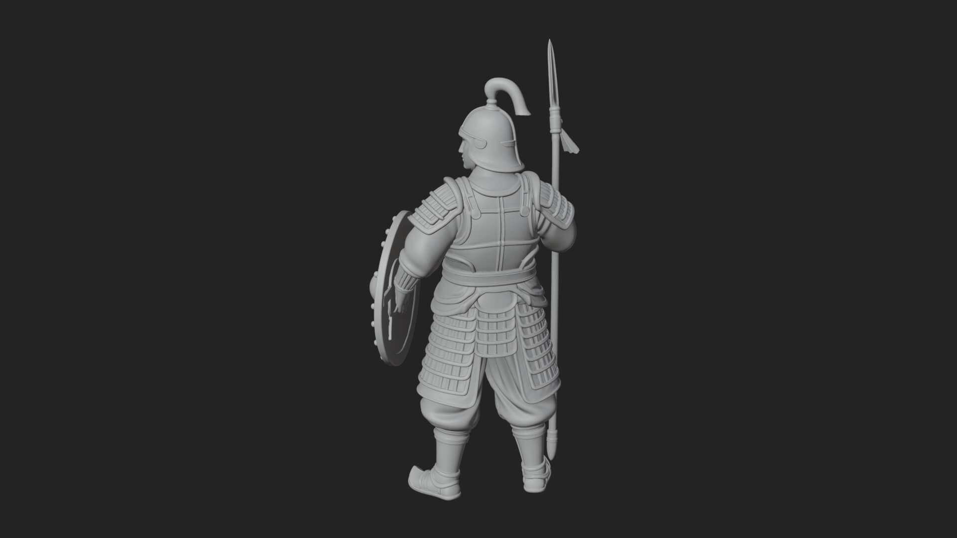 Oriental Armored Guard Statue Design 1 3D Print Model 3D Model
