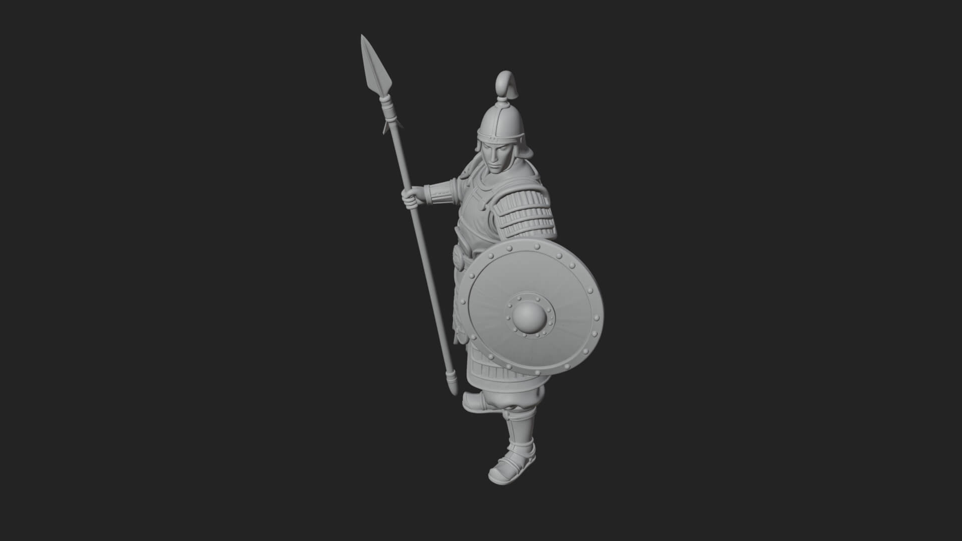 Oriental Armored Guard Statue Design 1 3D Print Model 3D Model