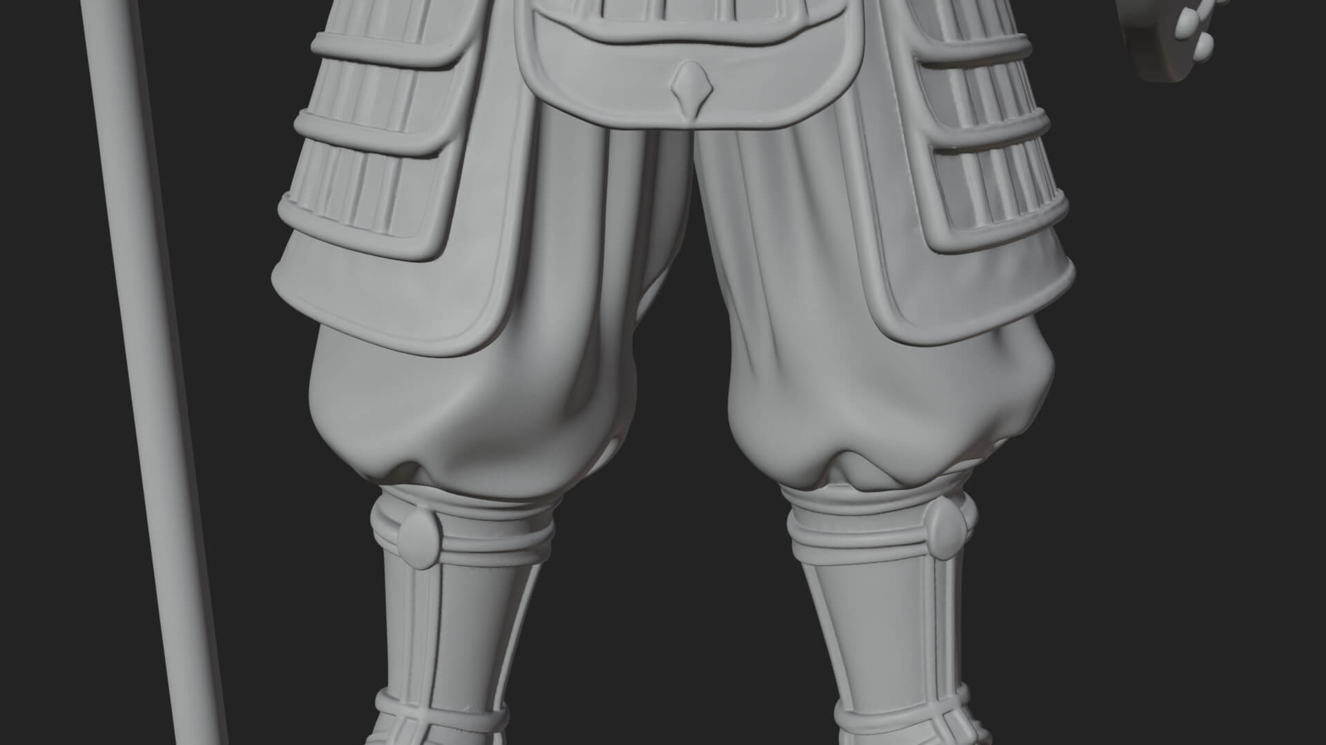 Oriental Armored Guard Statue Design 1 3D Print Model 3D Model