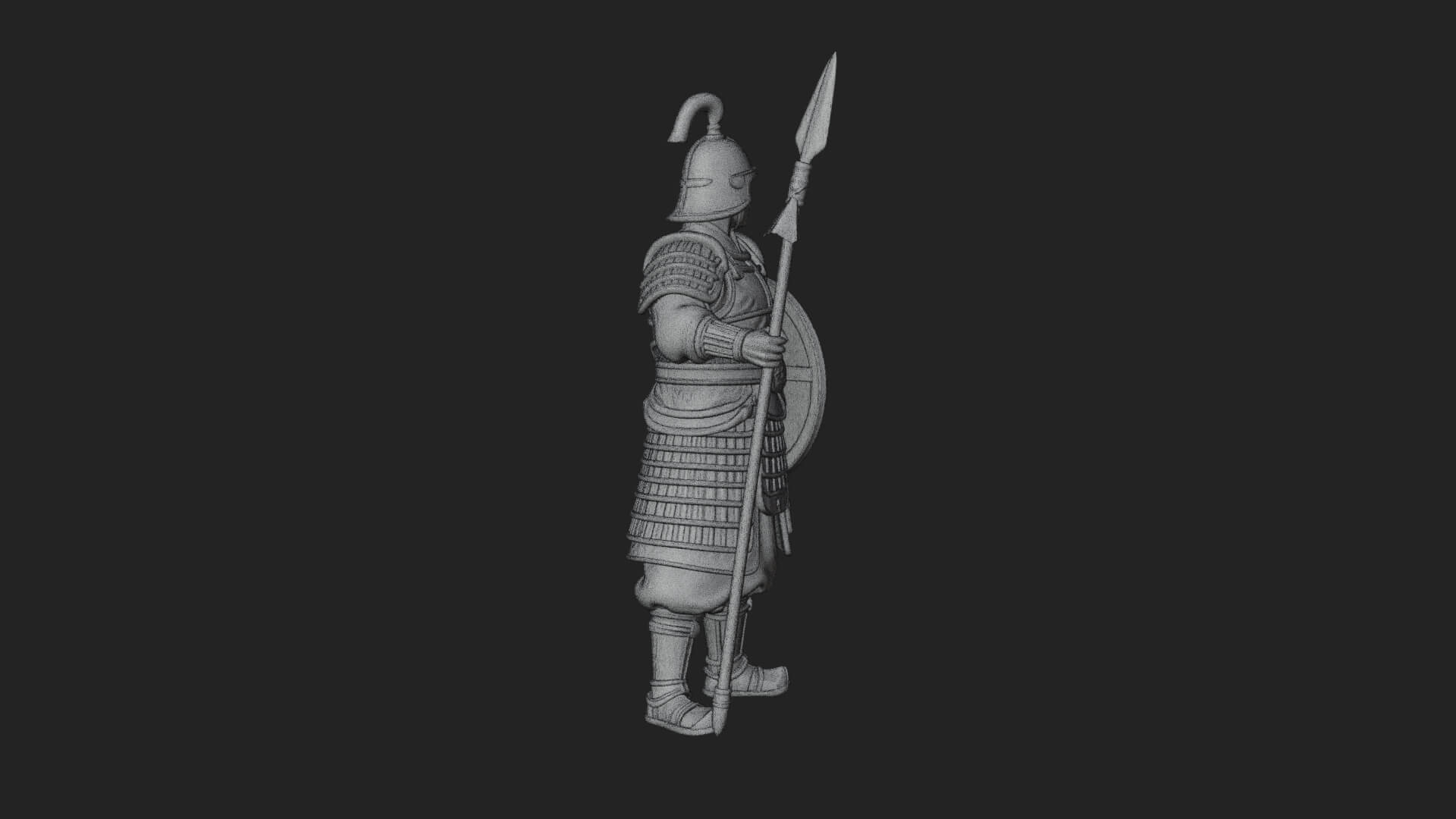 Oriental Armored Guard Statue Design 1 3D Print Model 3D Model