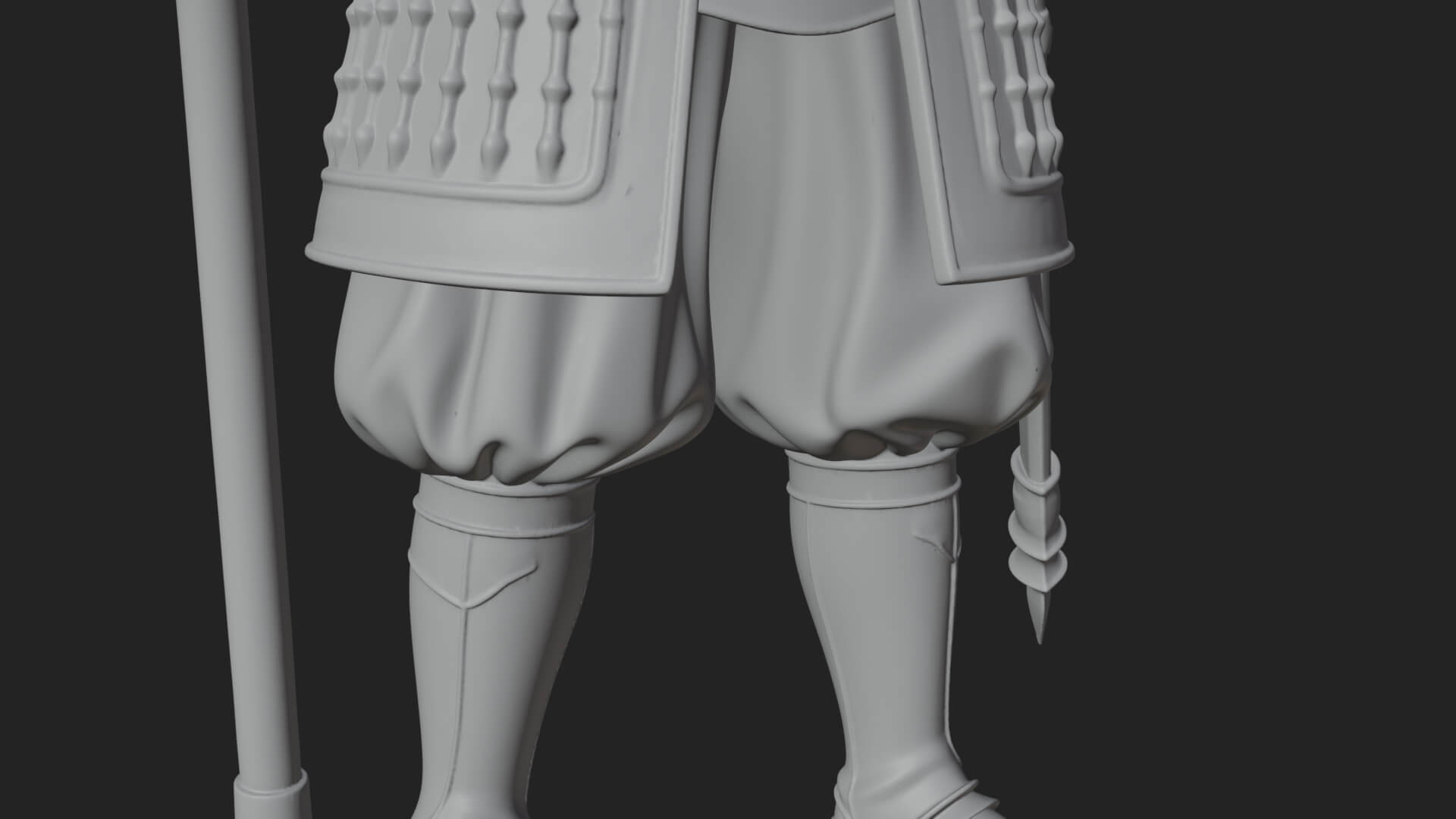 Oriental Armored Guard Statue Design 2 3D Print Model 3D Model