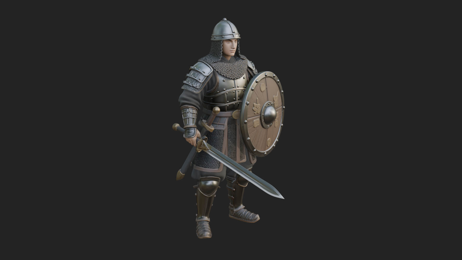 Oriental Armored Guard Statue Design 3 3D Print Model 3D Model