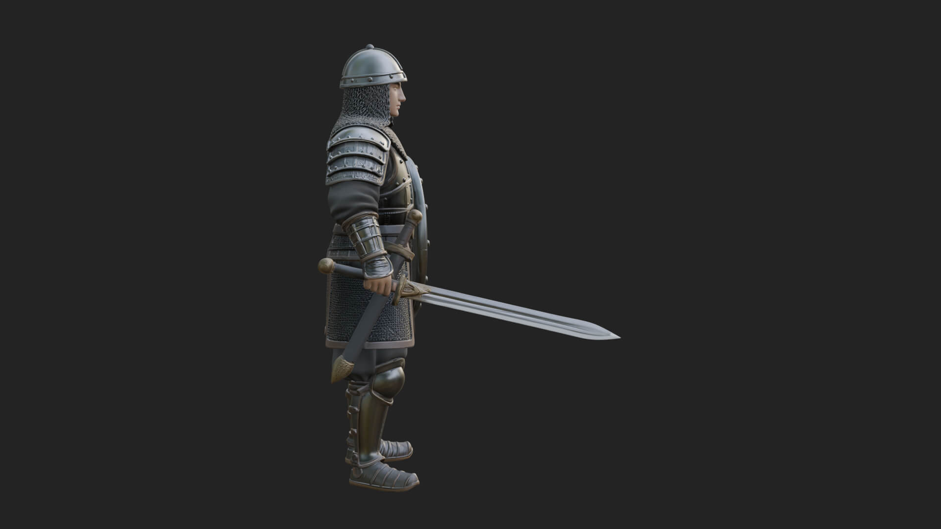 Oriental Armored Guard Statue Design 3 3D Print Model 3D Model