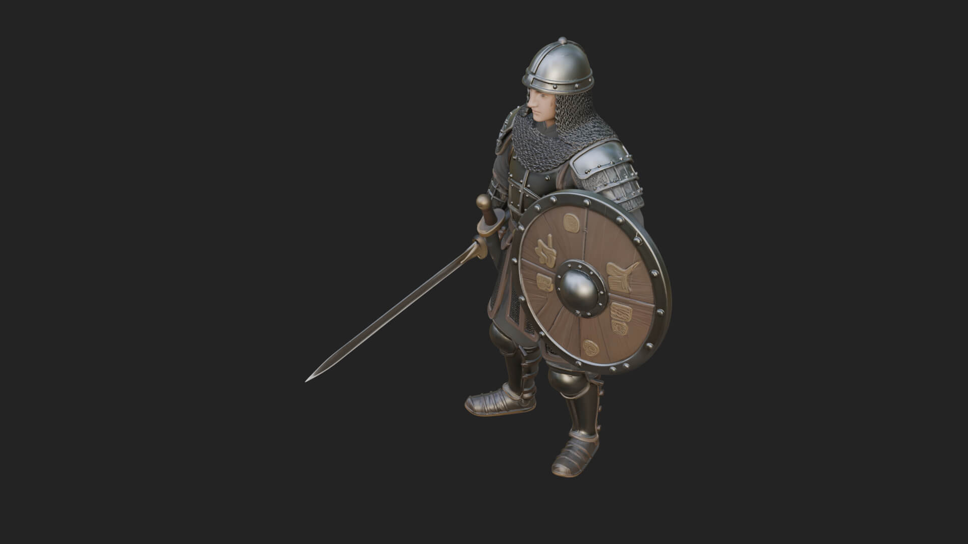 Oriental Armored Guard Statue Design 3 3D Print Model 3D Model