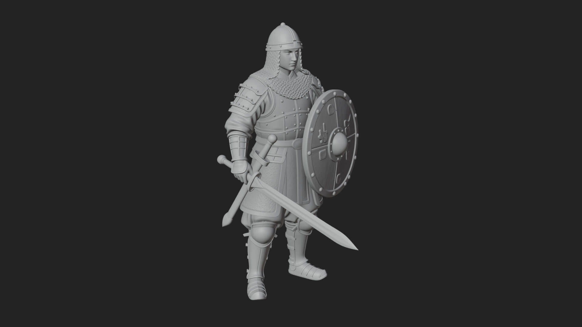 Oriental Armored Guard Statue Design 3 3D Print Model 3D Model
