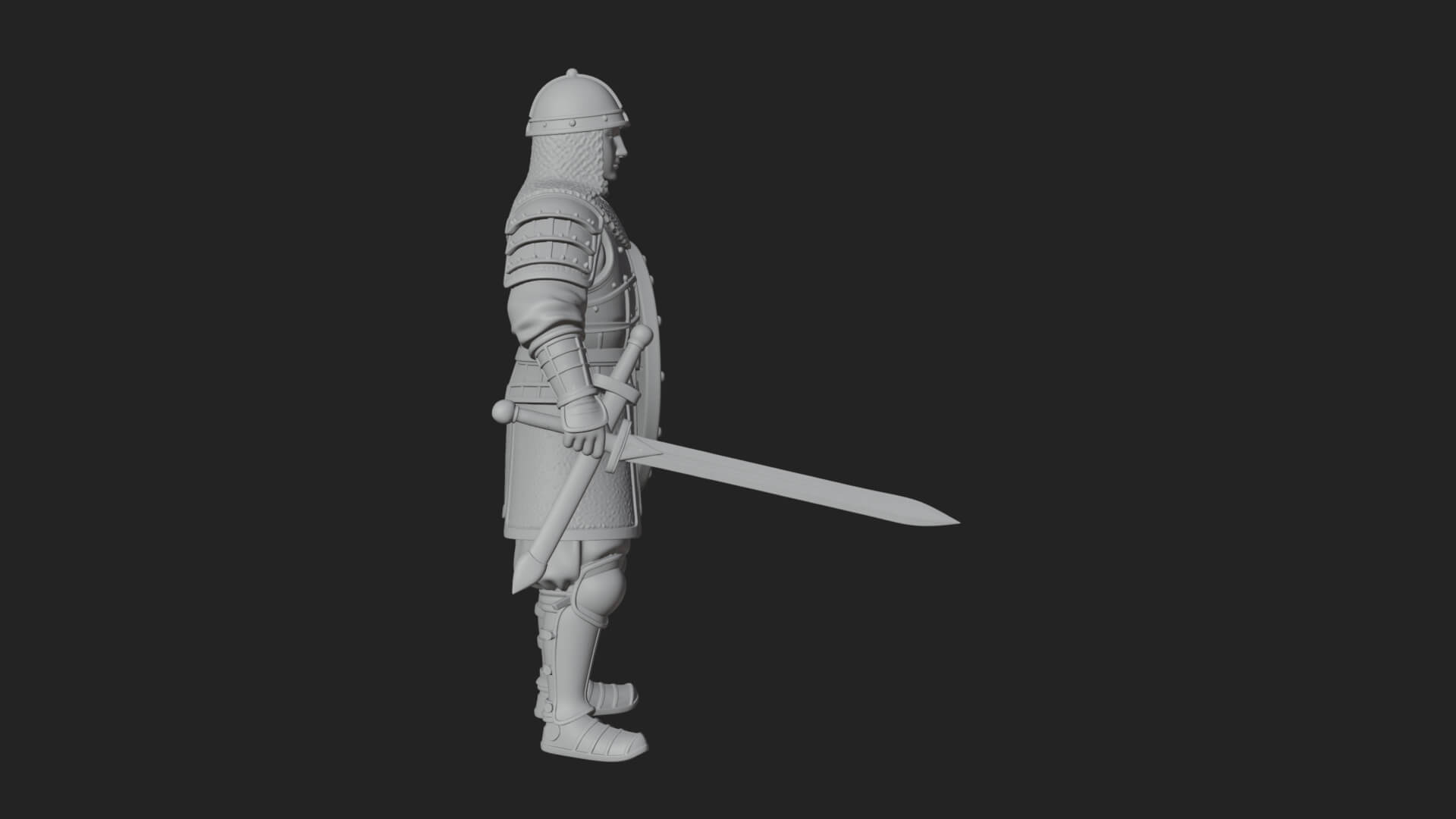 Oriental Armored Guard Statue Design 3 3D Print Model 3D Model