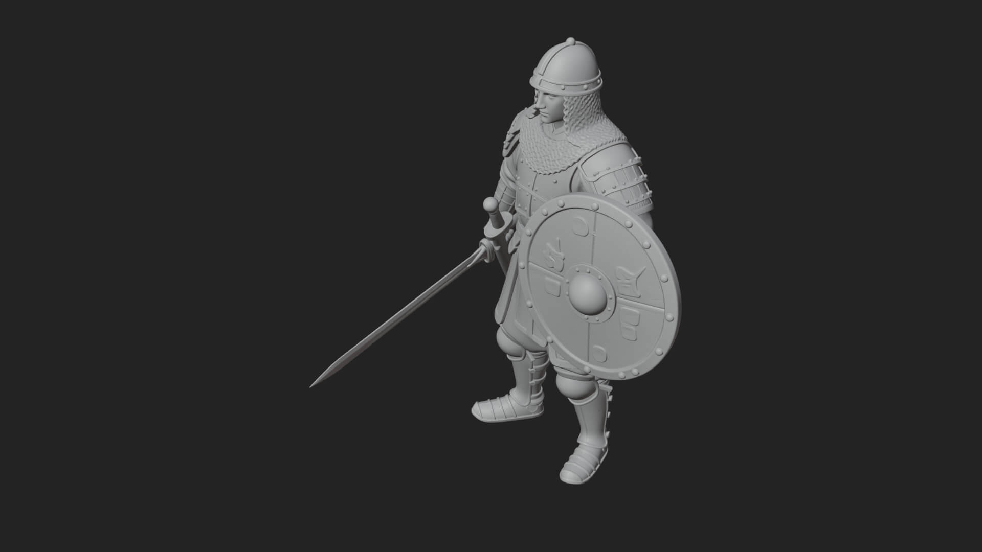 Oriental Armored Guard Statue Design 3 3D Print Model 3D Model