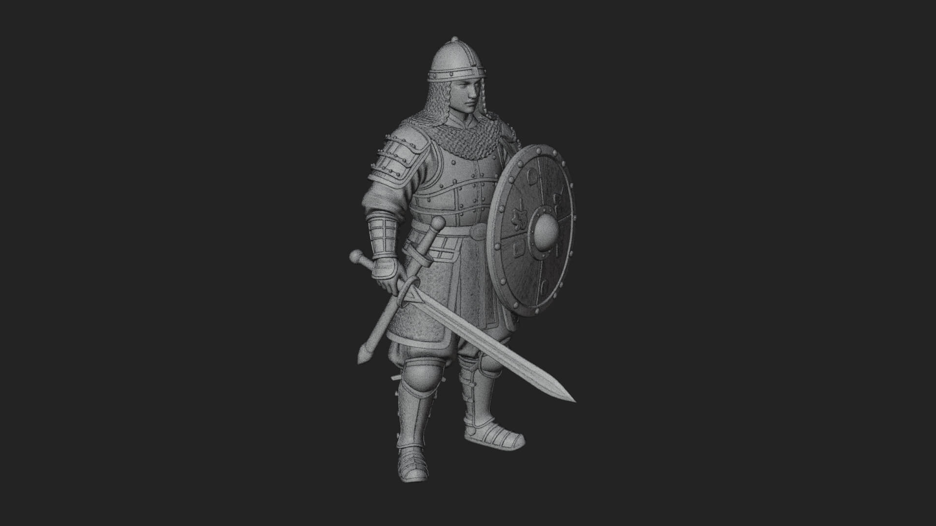Oriental Armored Guard Statue Design 3 3D Print Model 3D Model