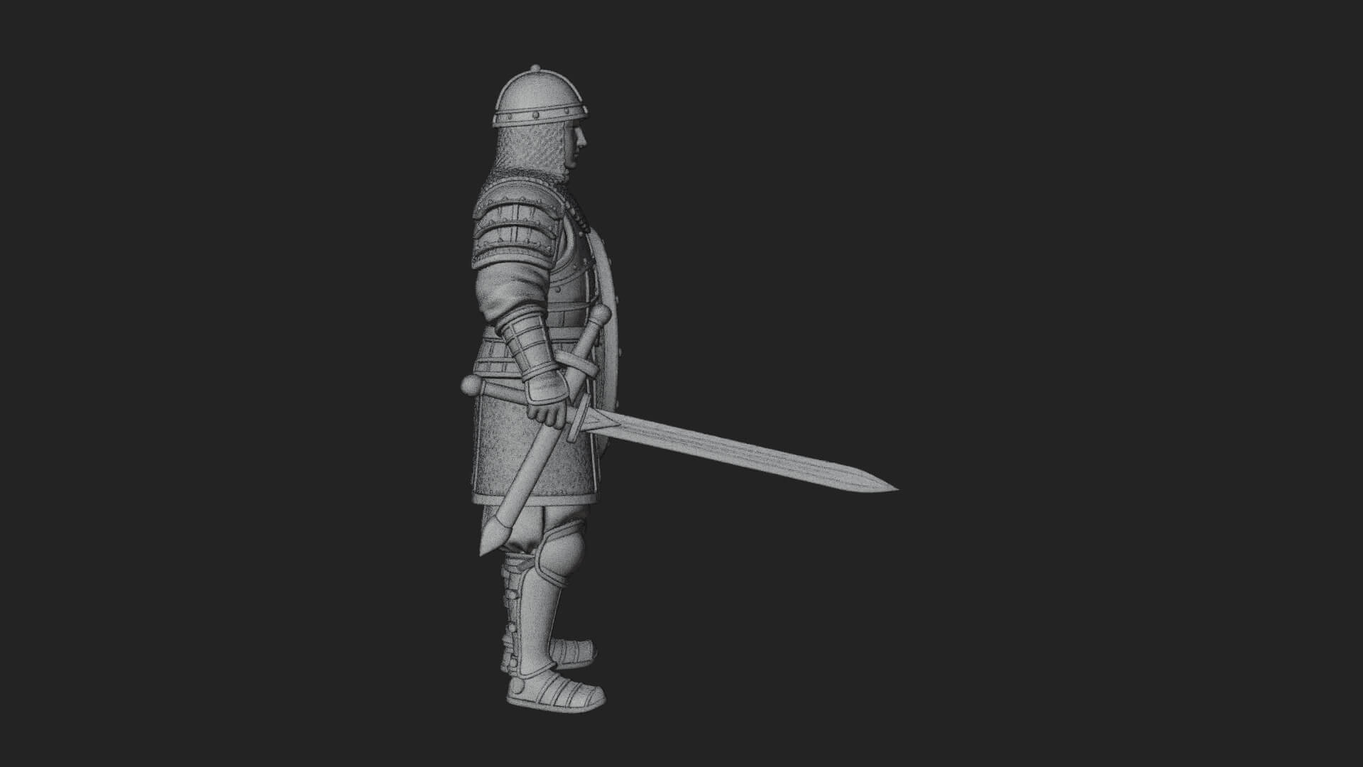 Oriental Armored Guard Statue Design 3 3D Print Model 3D Model