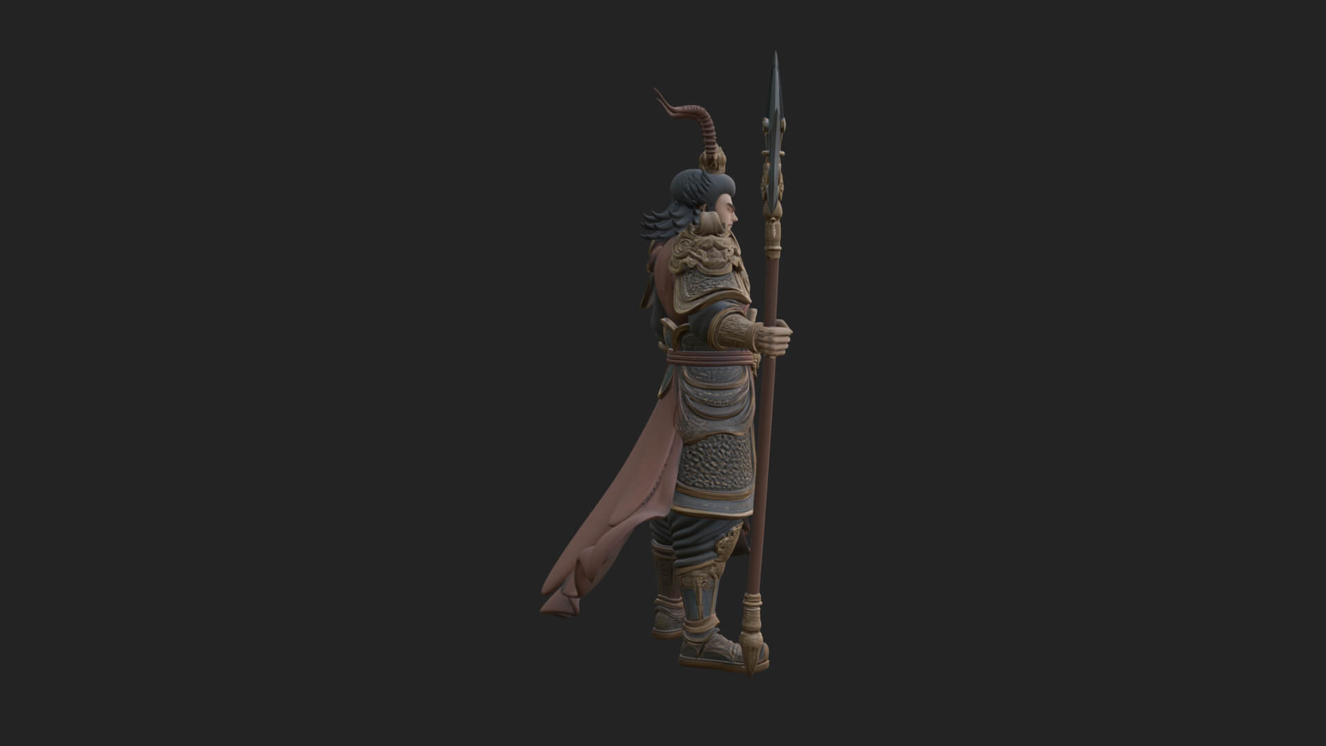 Oriental Armored Guard Statue Design 4 3D Print Model 3D Model