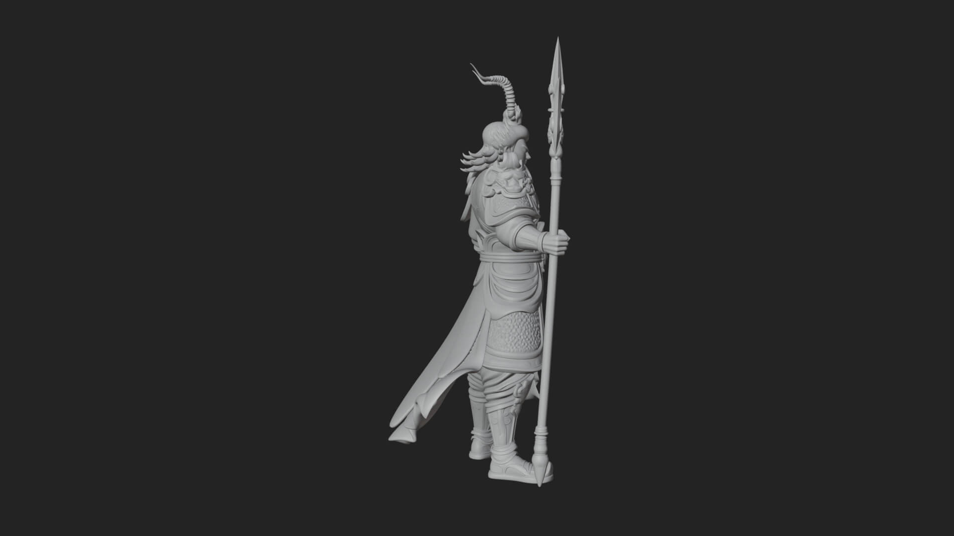 Oriental Armored Guard Statue Design 4 3D Print Model 3D Model