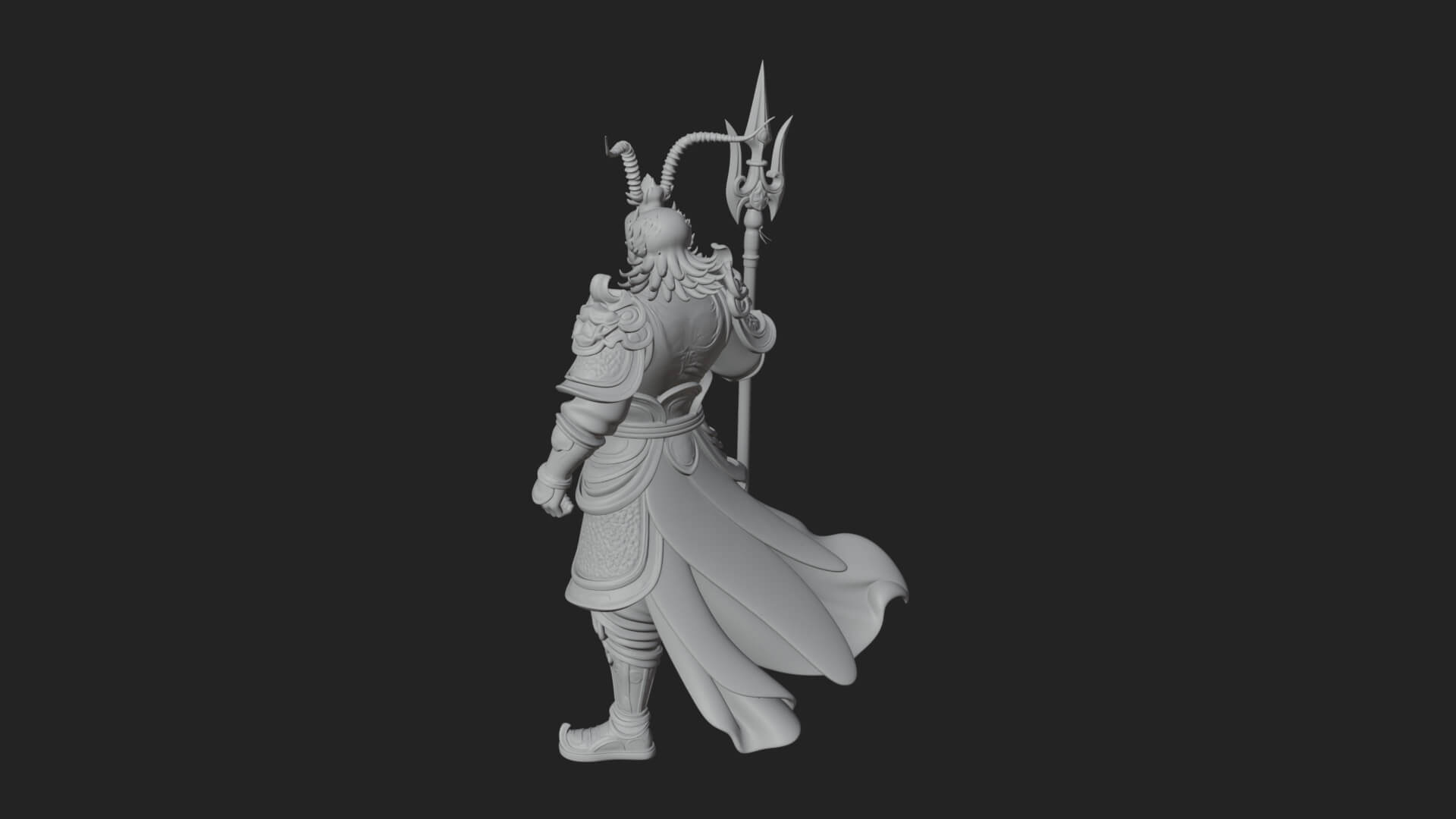 Oriental Armored Guard Statue Design 4 3D Print Model 3D Model