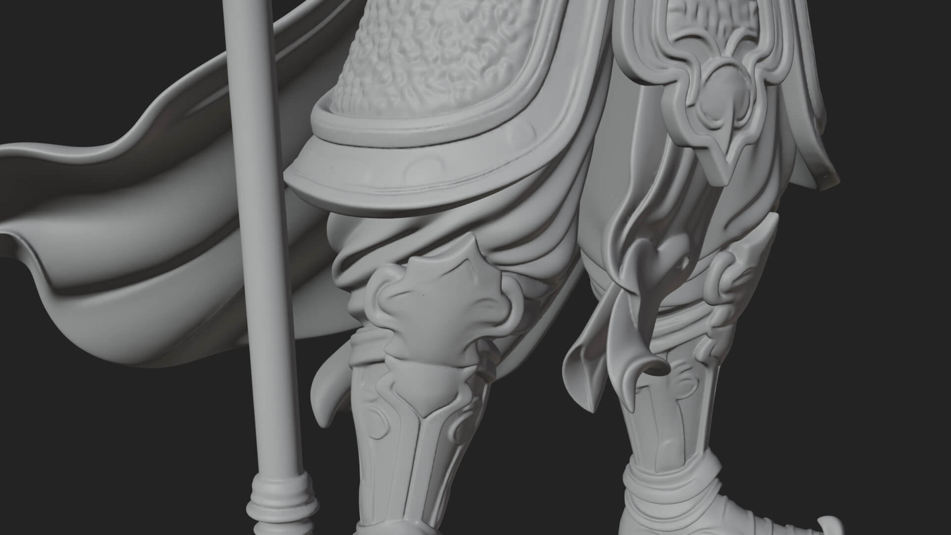 Oriental Armored Guard Statue Design 4 3D Print Model 3D Model