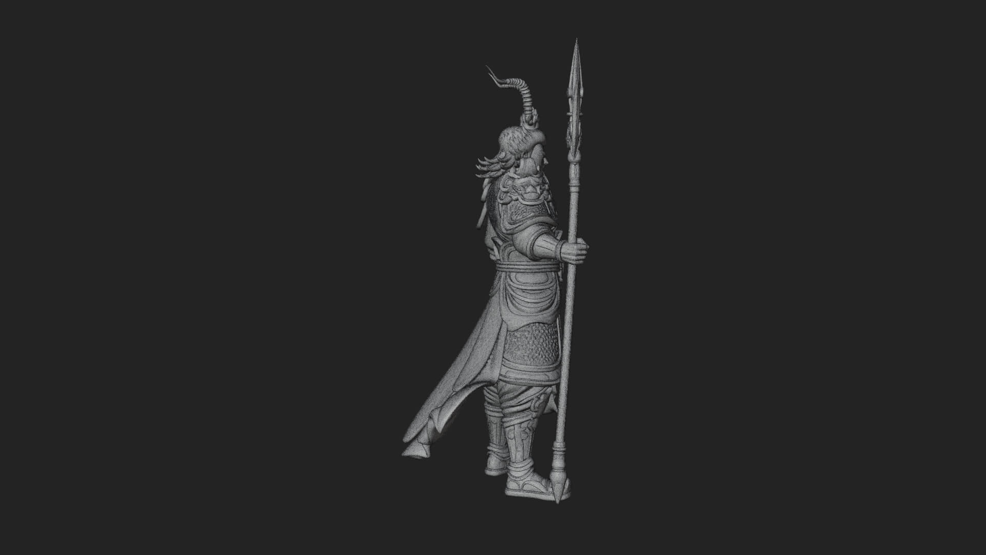 Oriental Armored Guard Statue Design 4 3D Print Model 3D Model