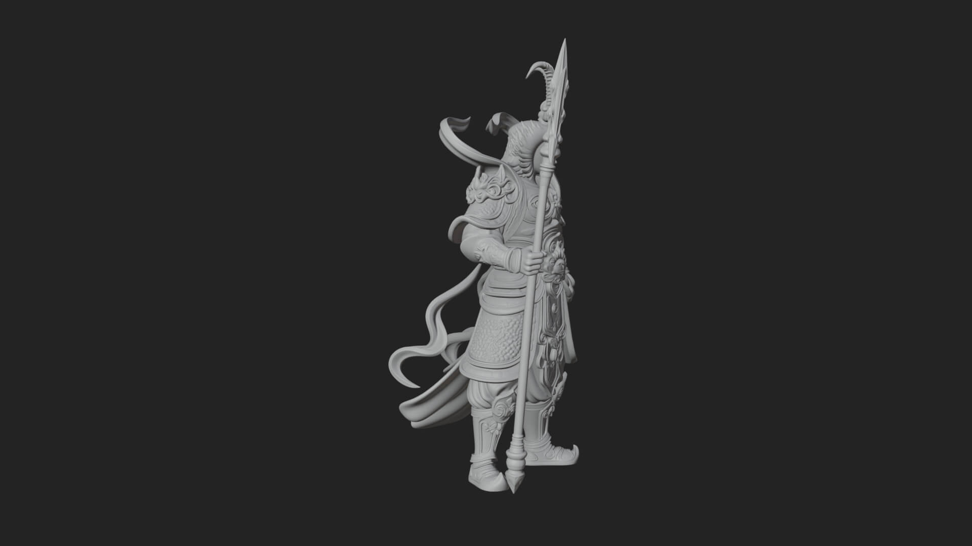 Oriental Armored Guard Statue Design 5 3D Print Model 3D Model