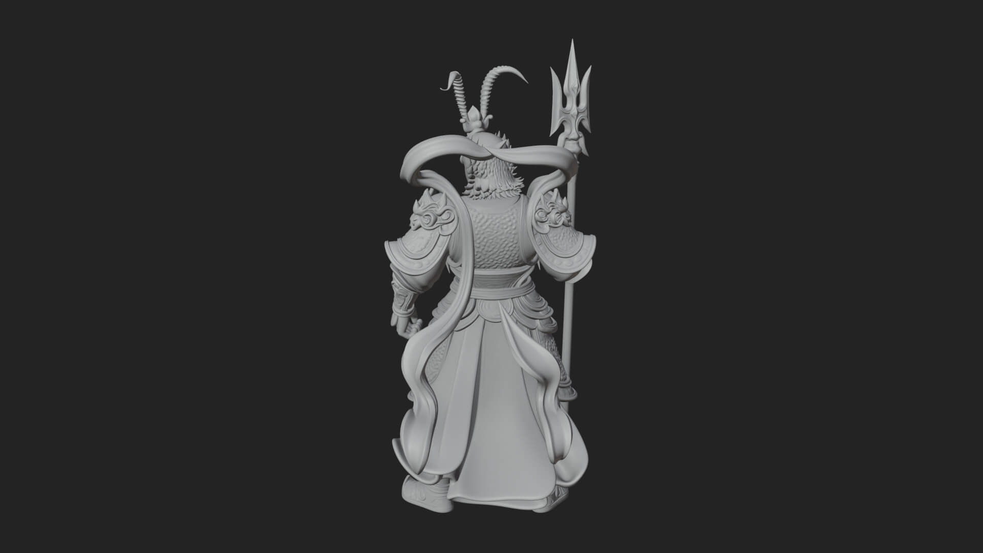 Oriental Armored Guard Statue Design 5 3D Print Model 3D Model
