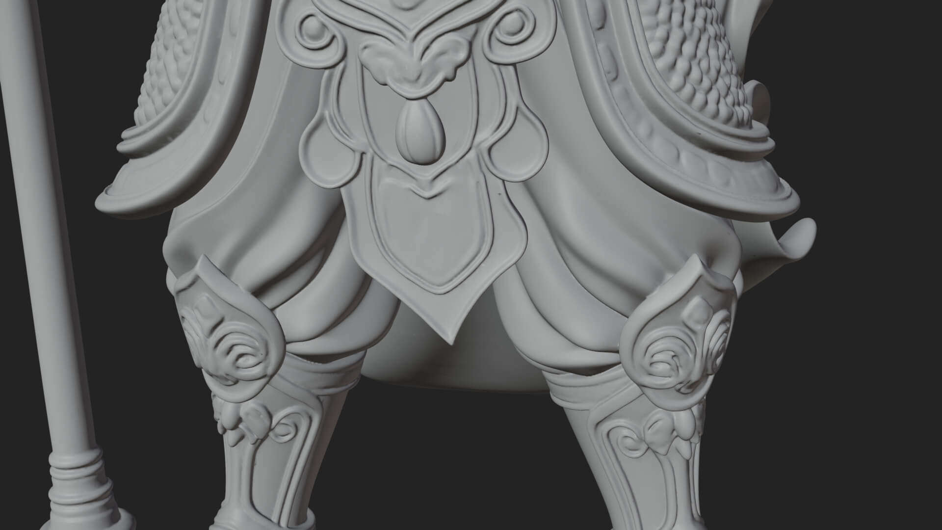Oriental Armored Guard Statue Design 5 3D Print Model 3D Model