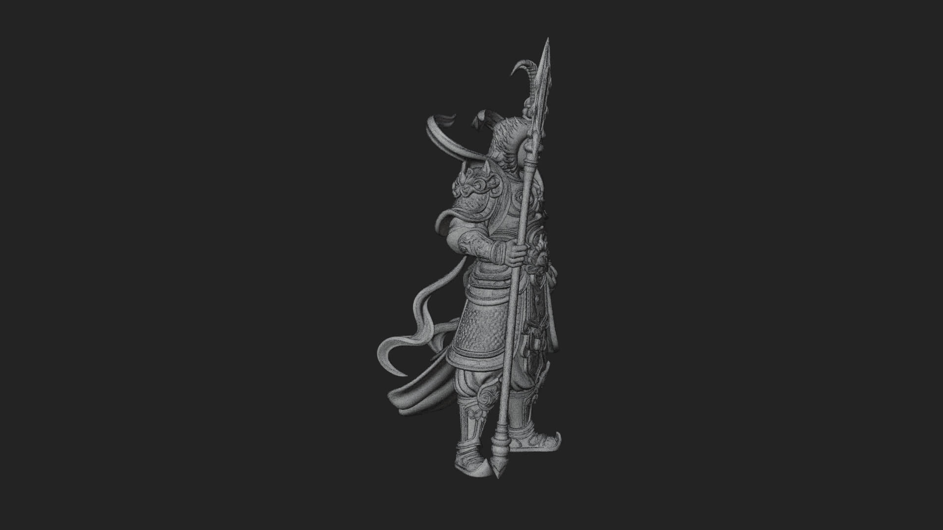 Oriental Armored Guard Statue Design 5 3D Print Model 3D Model