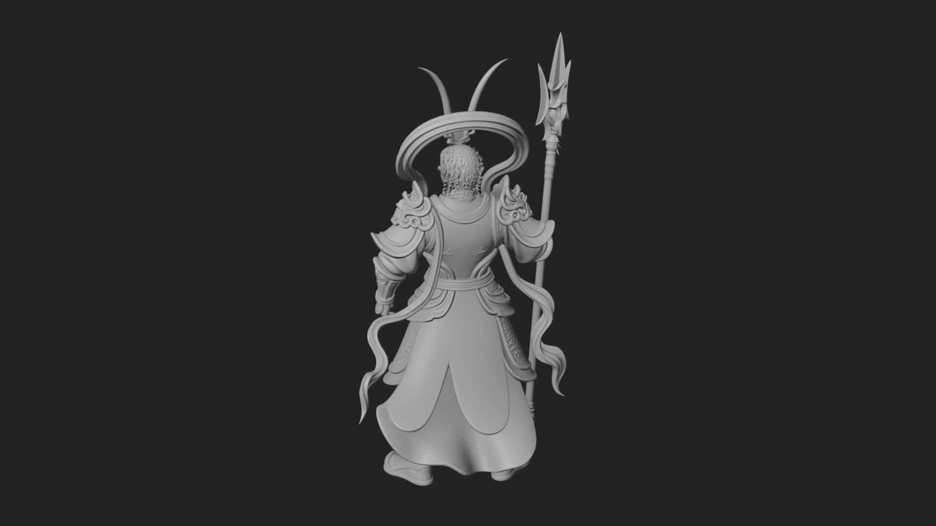Oriental Armored Guard Statue Design 6 3D Print Model 3D Model