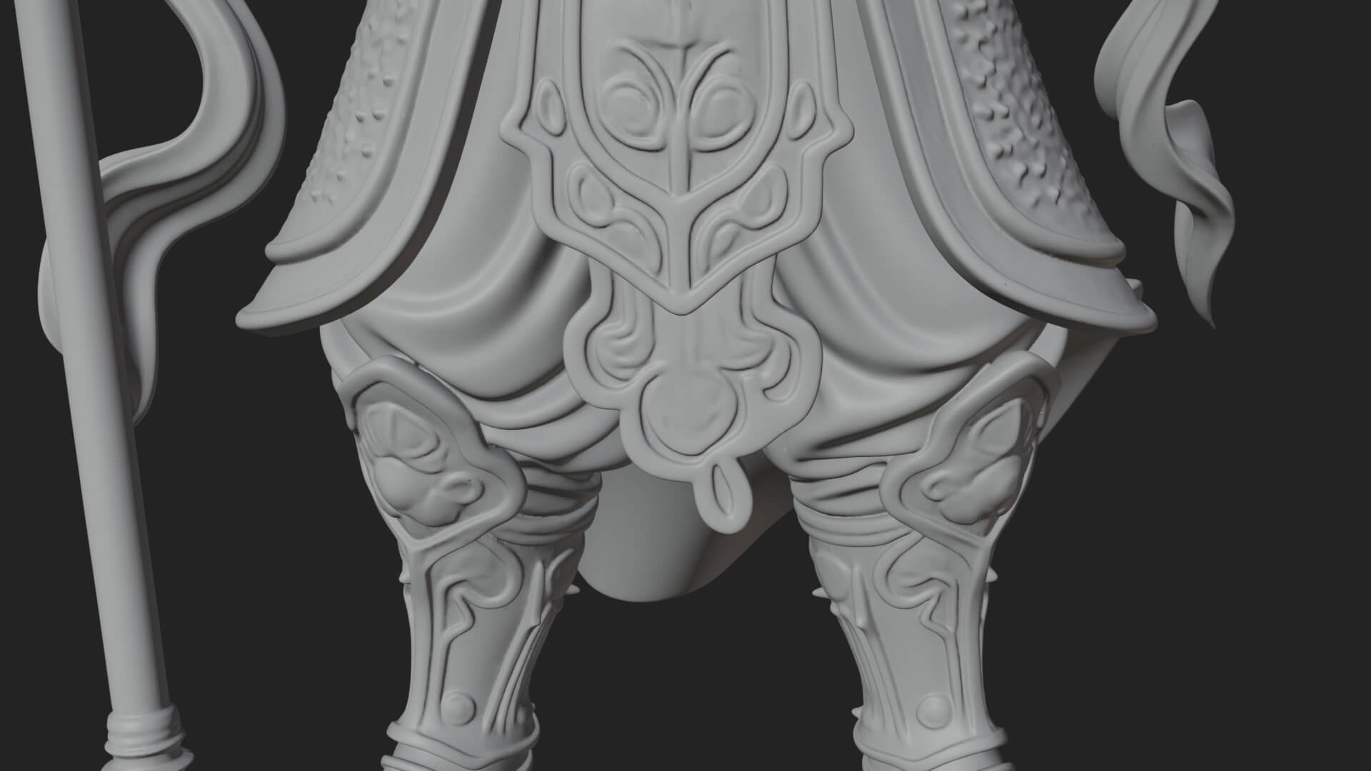 Oriental Armored Guard Statue Design 6 3D Print Model 3D Model