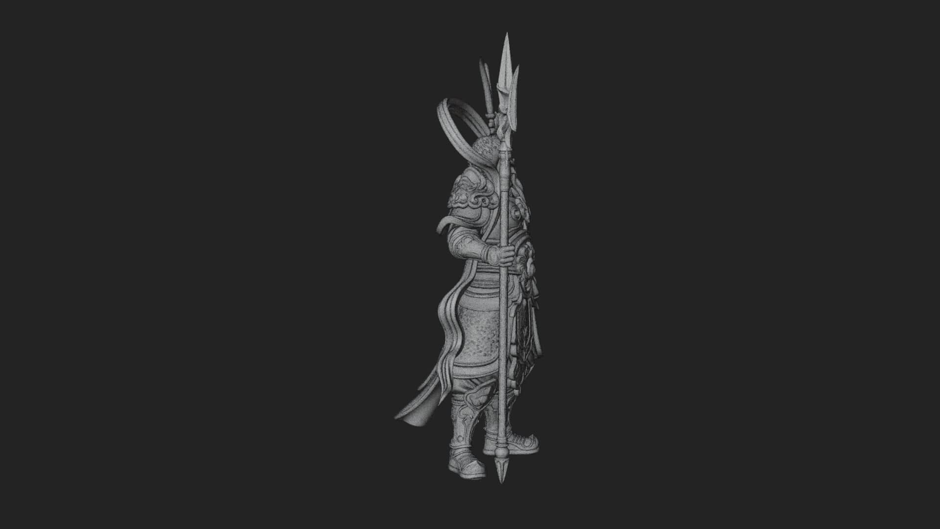 Oriental Armored Guard Statue Design 6 3D Print Model 3D Model