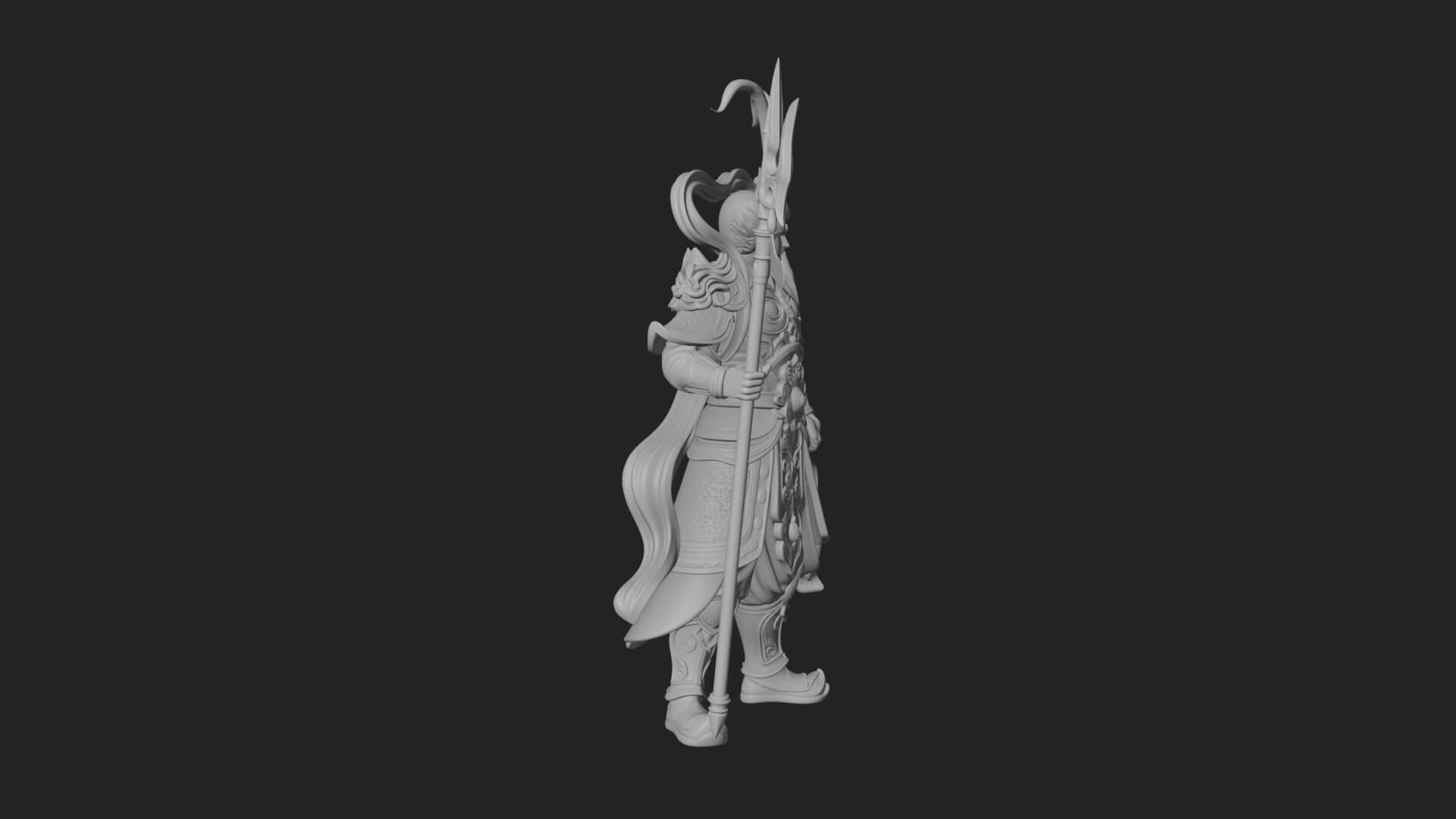 Oriental Armored Guard Statue Design 7 3D Print Model 3D Model