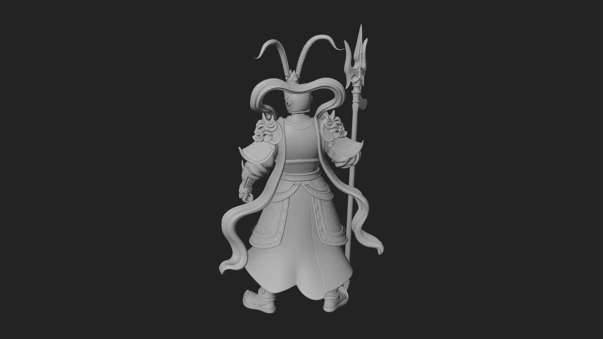 Oriental Armored Guard Statue Design 7 3D Print Model 3D Model