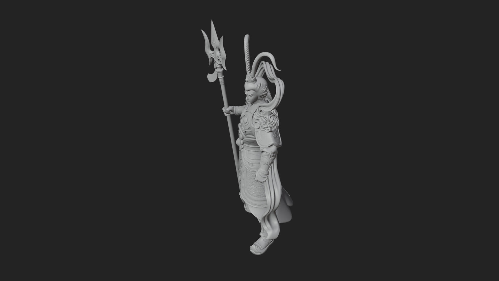 Oriental Armored Guard Statue Design 7 3D Print Model 3D Model