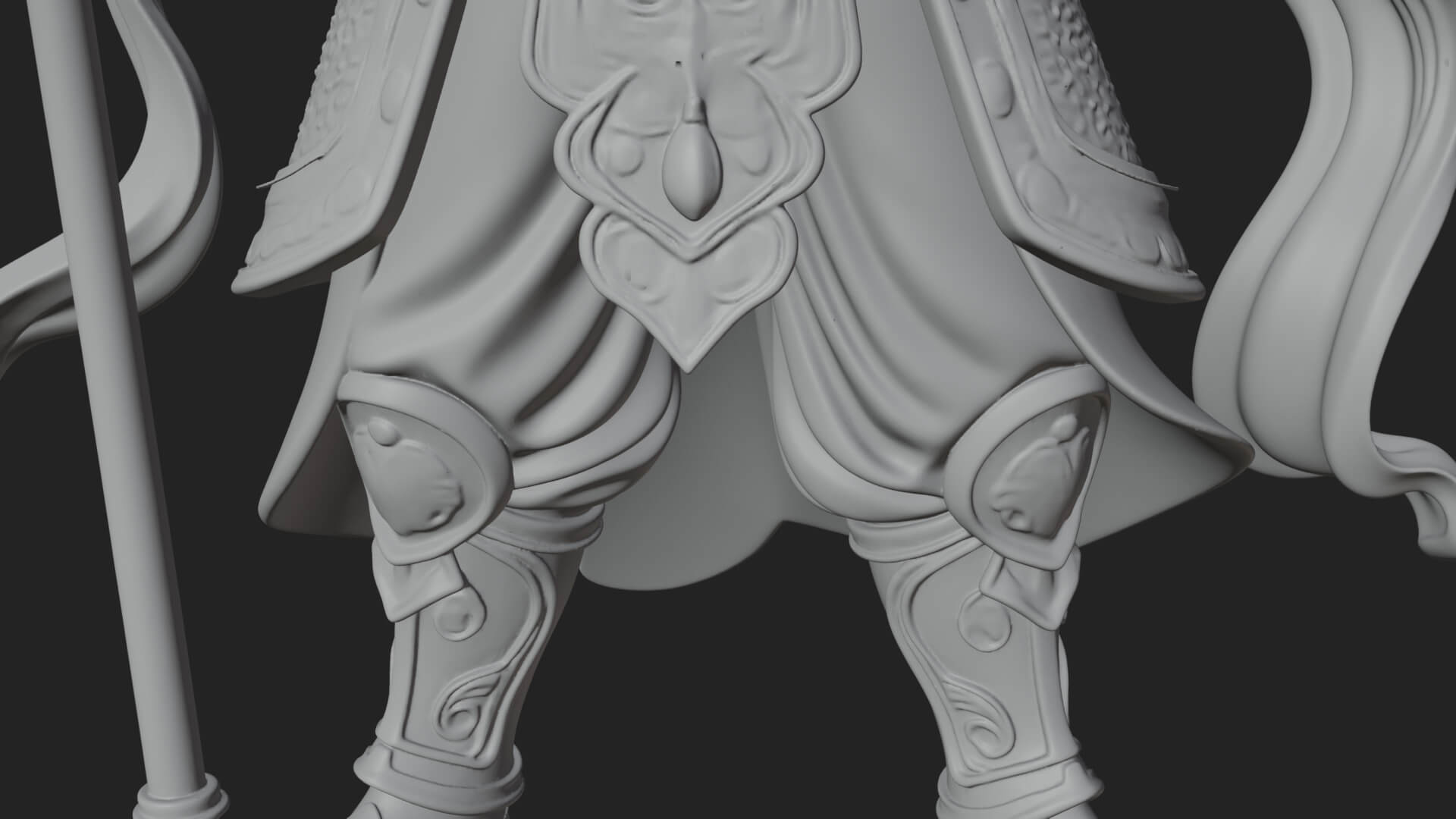 Oriental Armored Guard Statue Design 7 3D Print Model 3D Model
