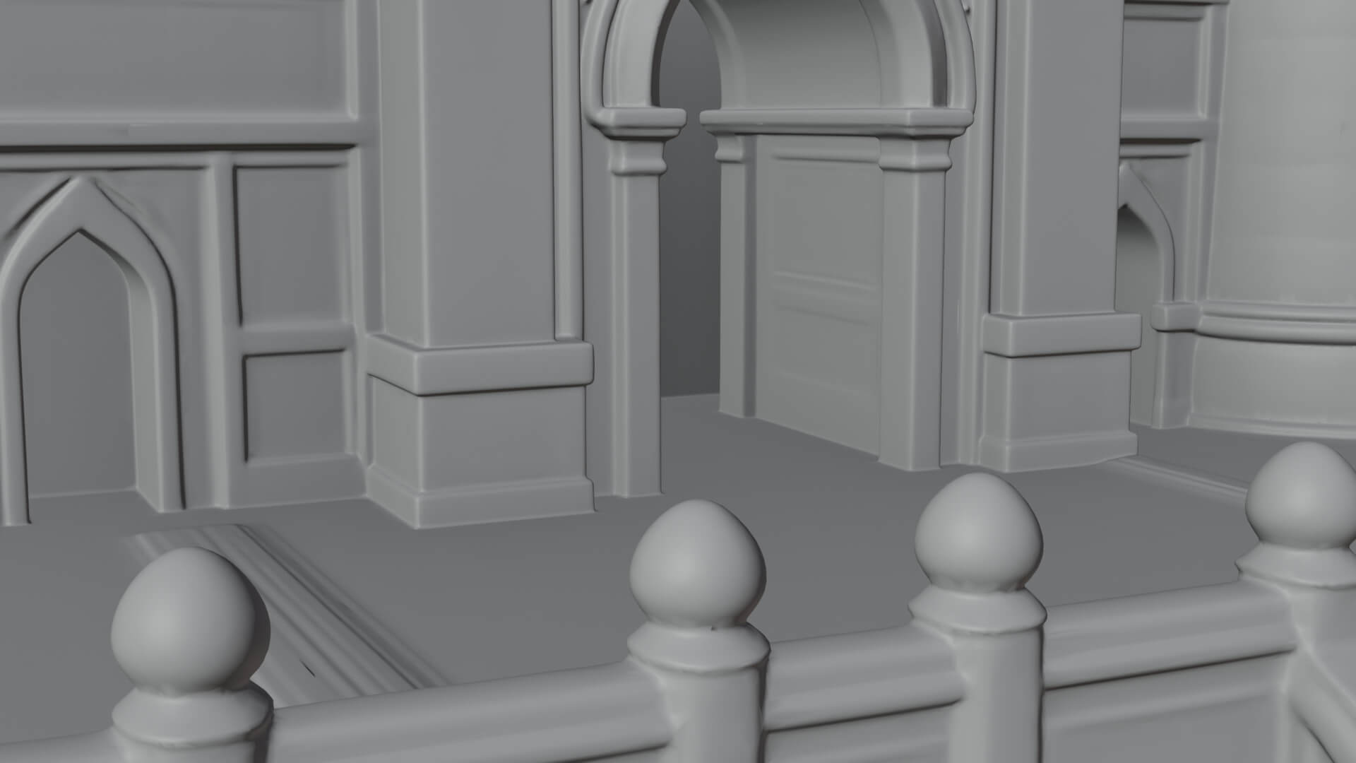 Oriental City Gate Design 7 3D Print Model 3D Model